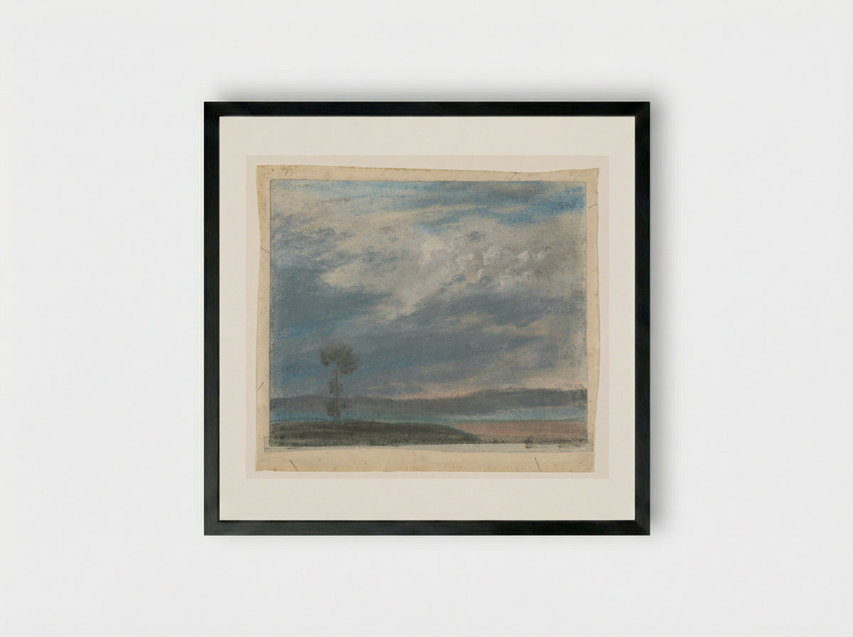 Sky Study with a Tree - Elisabeth Louise Vigée-LeBrun - Framed Print Black