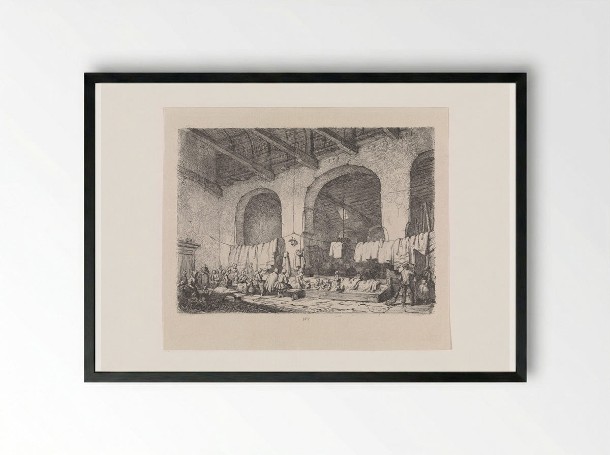Slachtoffers van de watersnoodramp in de Geertekerk te Utrecht - David van der Kellen - Framed Print Black