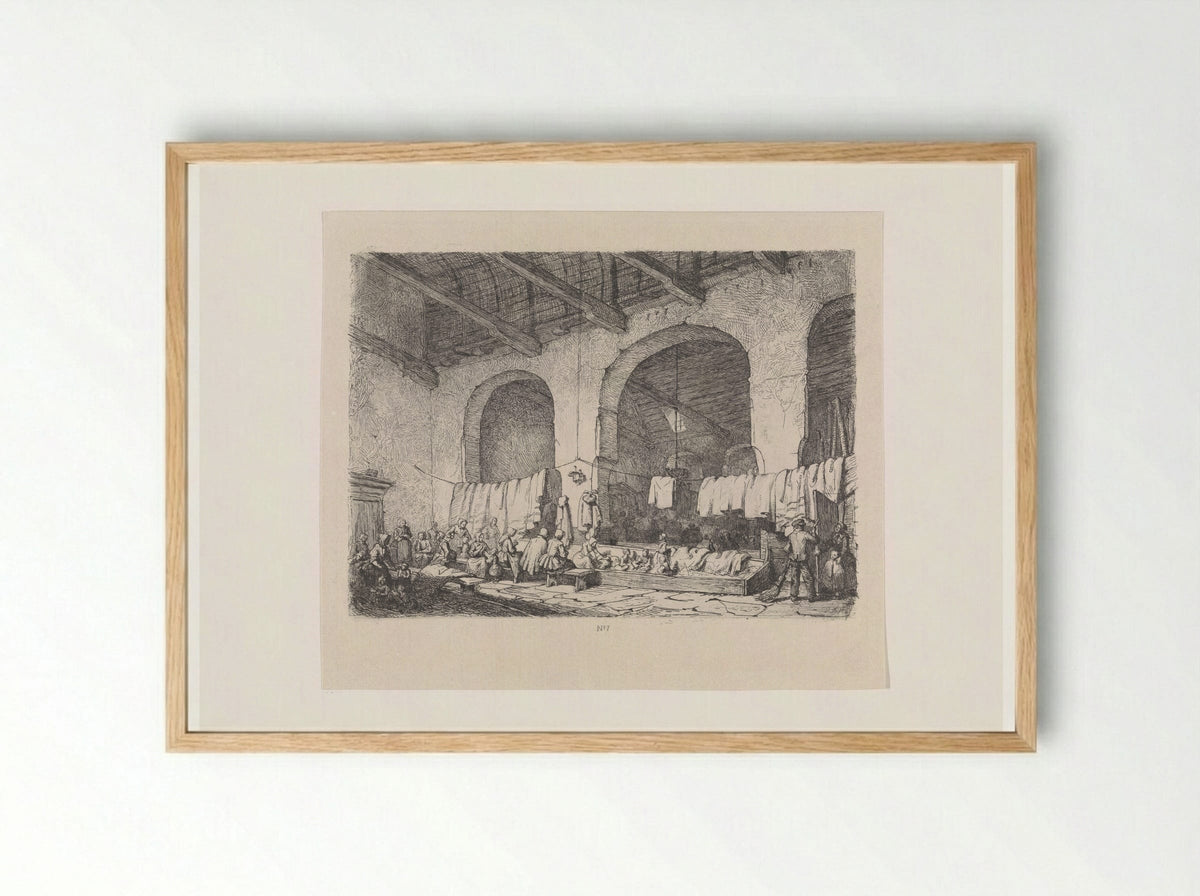Slachtoffers van de watersnoodramp in de Geertekerk te Utrecht - David van der Kellen - Framed Print Wood