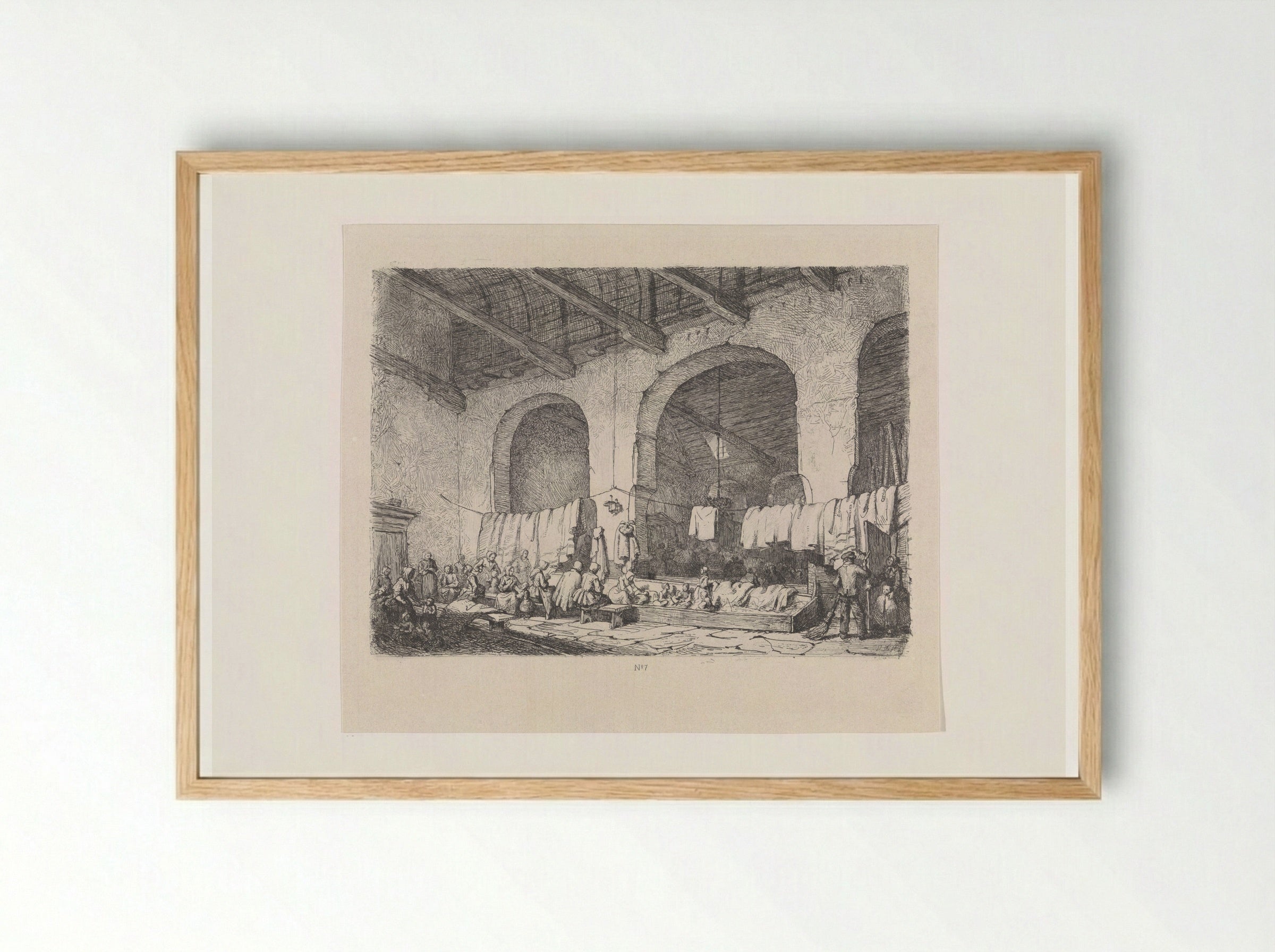 Slachtoffers van de watersnoodramp in de Geertekerk te Utrecht - David van der Kellen - Framed Print Wood