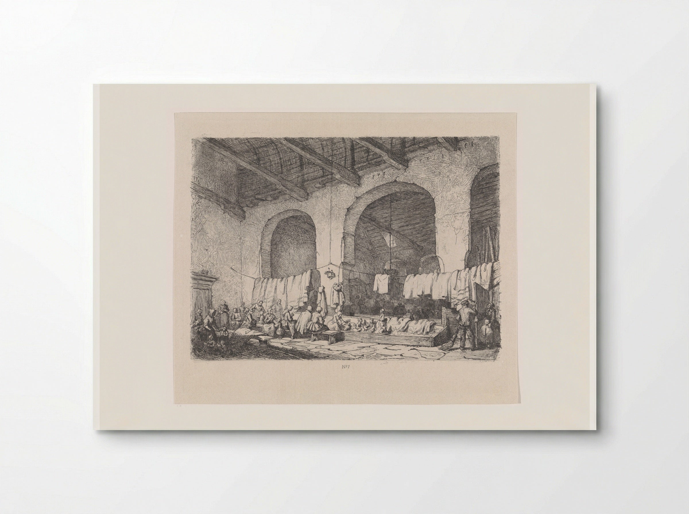 Slachtoffers van de watersnoodramp in de Geertekerk te Utrecht - David van der Kellen - Poster
