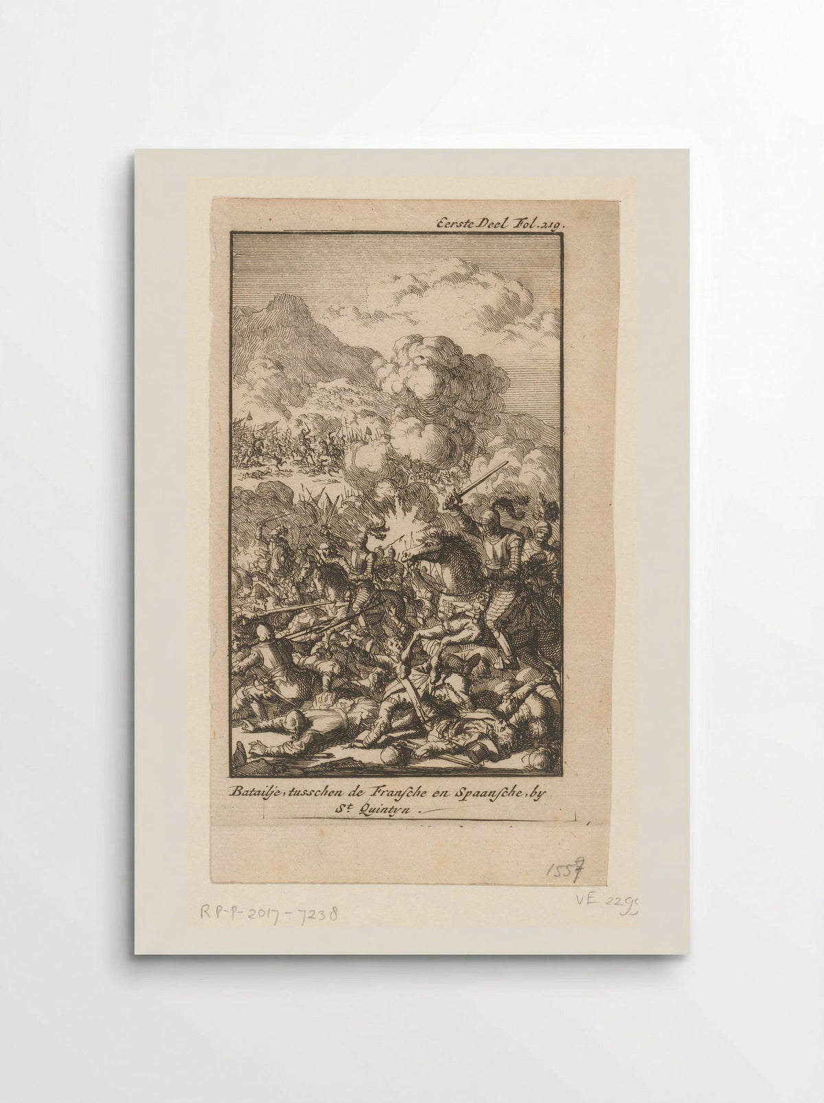 Slag van Saint-Quentin, 1557 - Jan Luyken - Poster