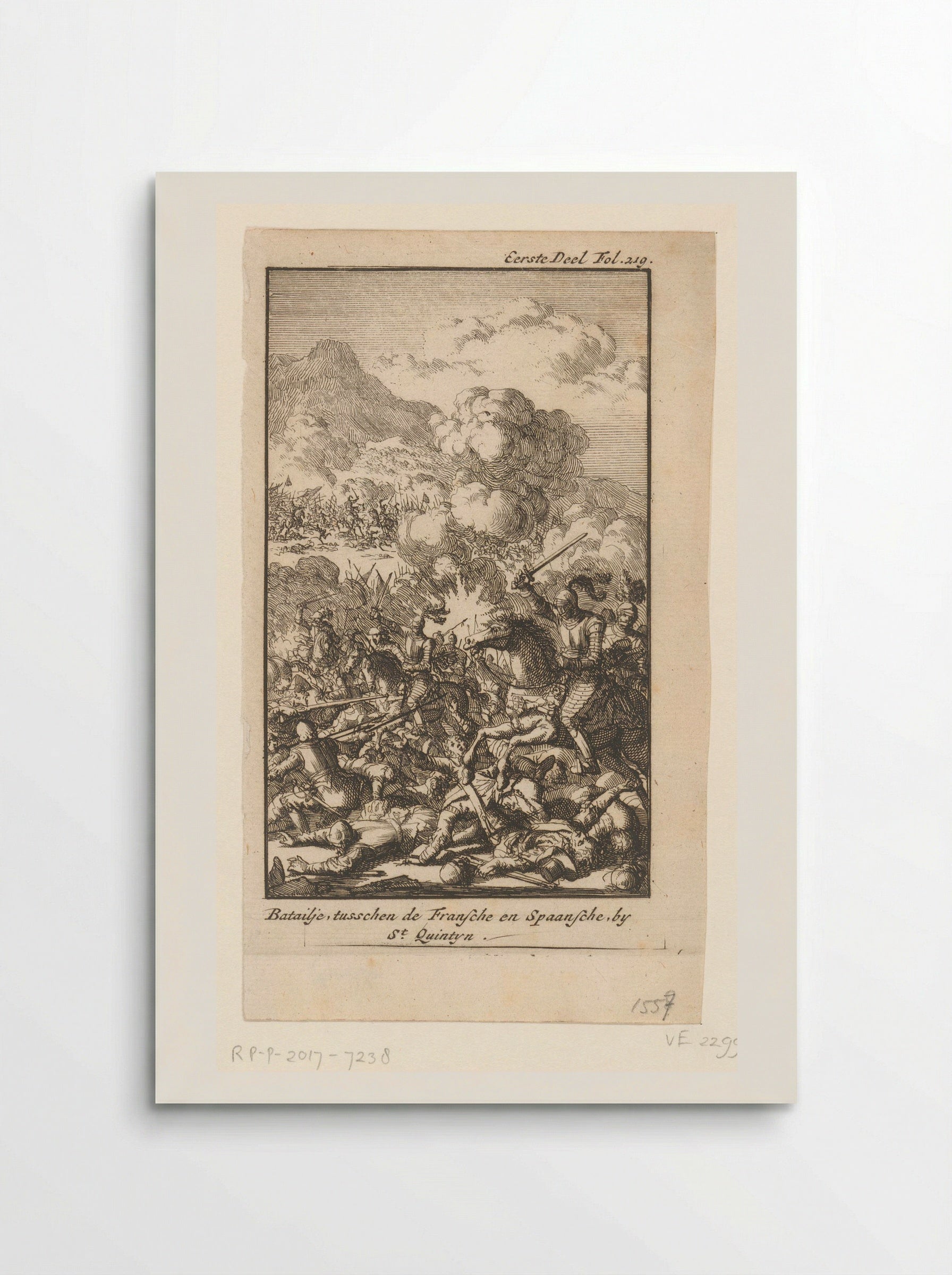 Slag van Saint-Quentin, 1557 - Jan Luyken - Poster
