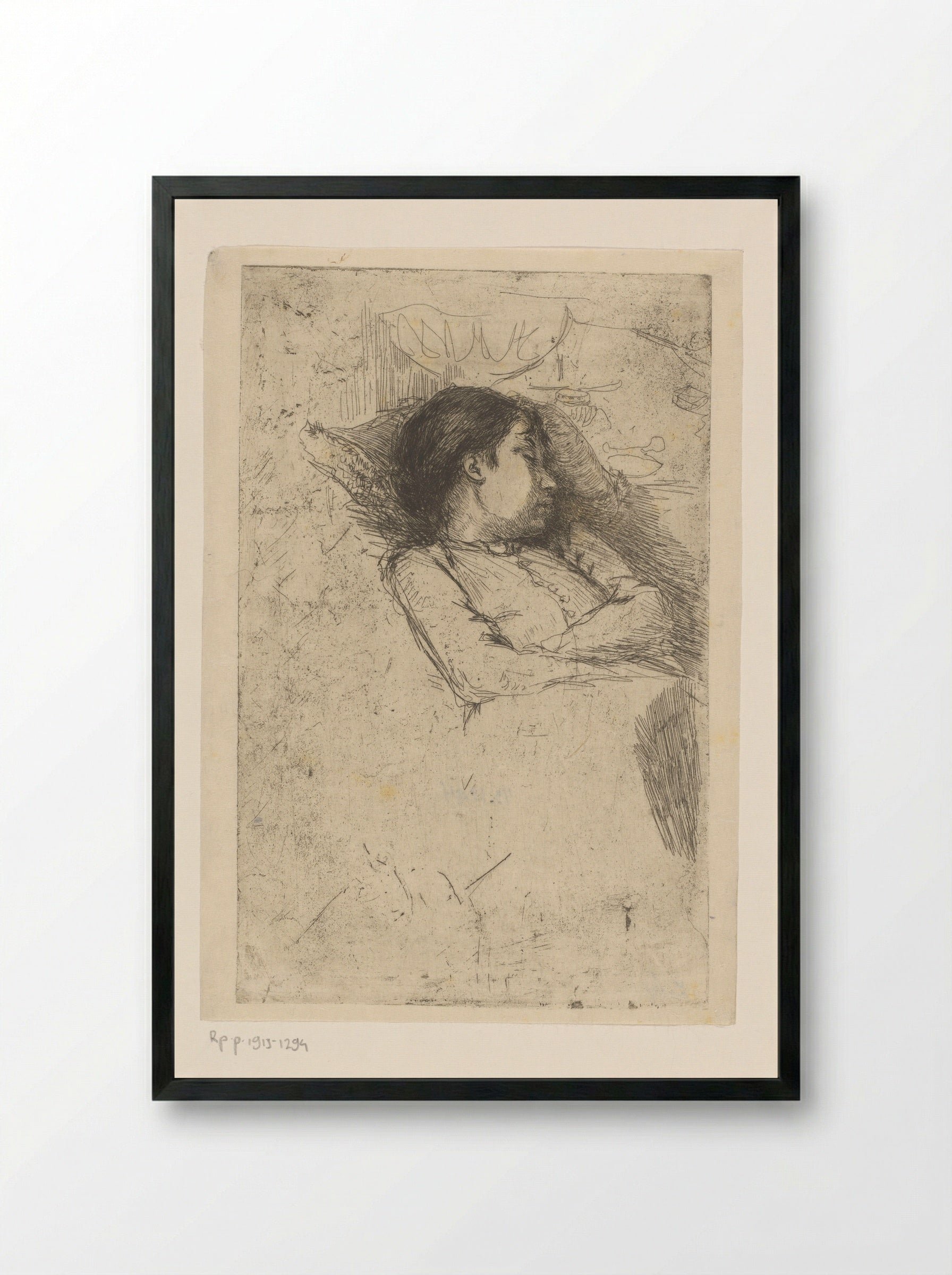 Slapend meisje - Philip Zilcken - Framed Print Black