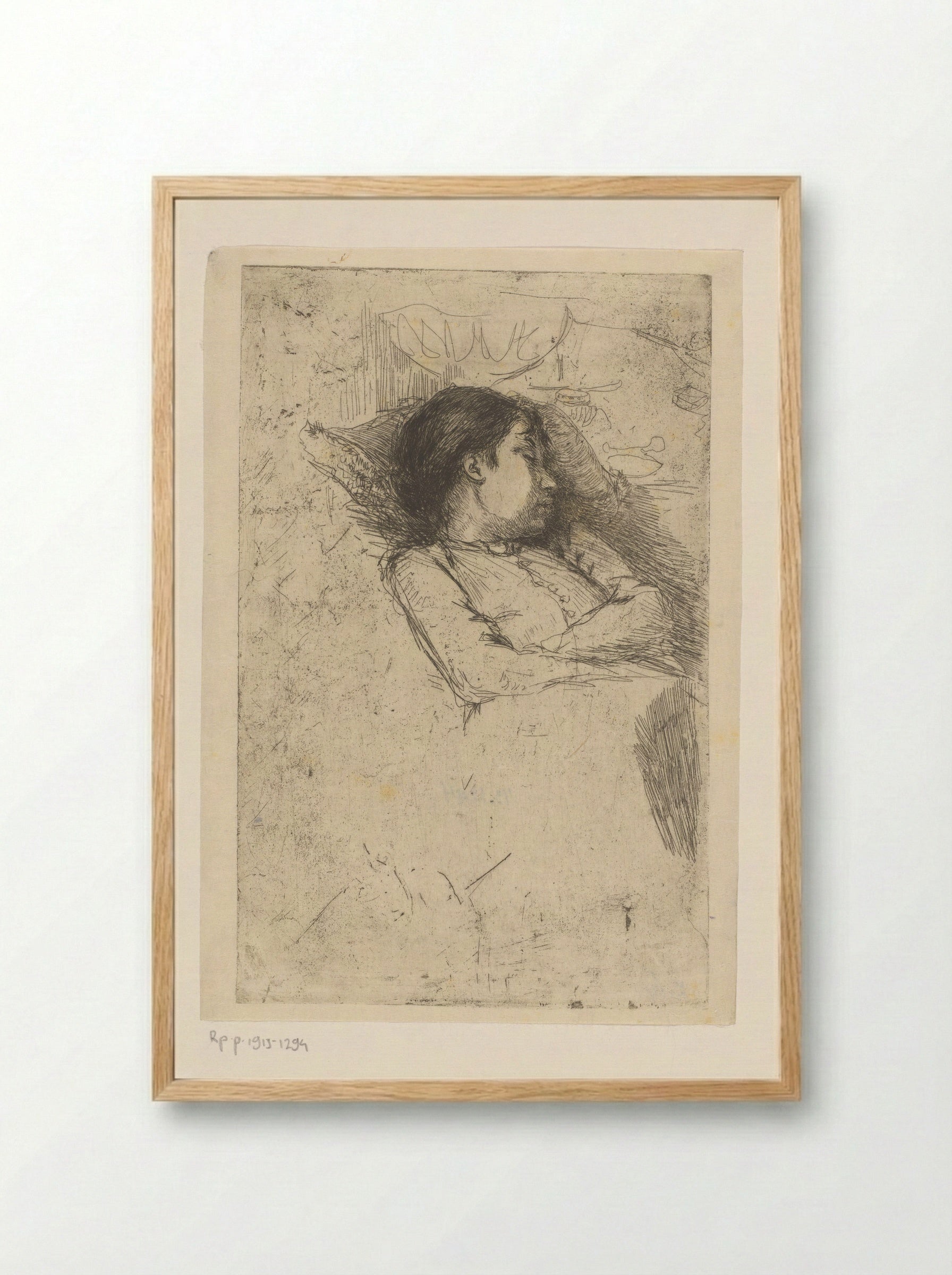 Slapend meisje - Philip Zilcken - Framed Print Wood