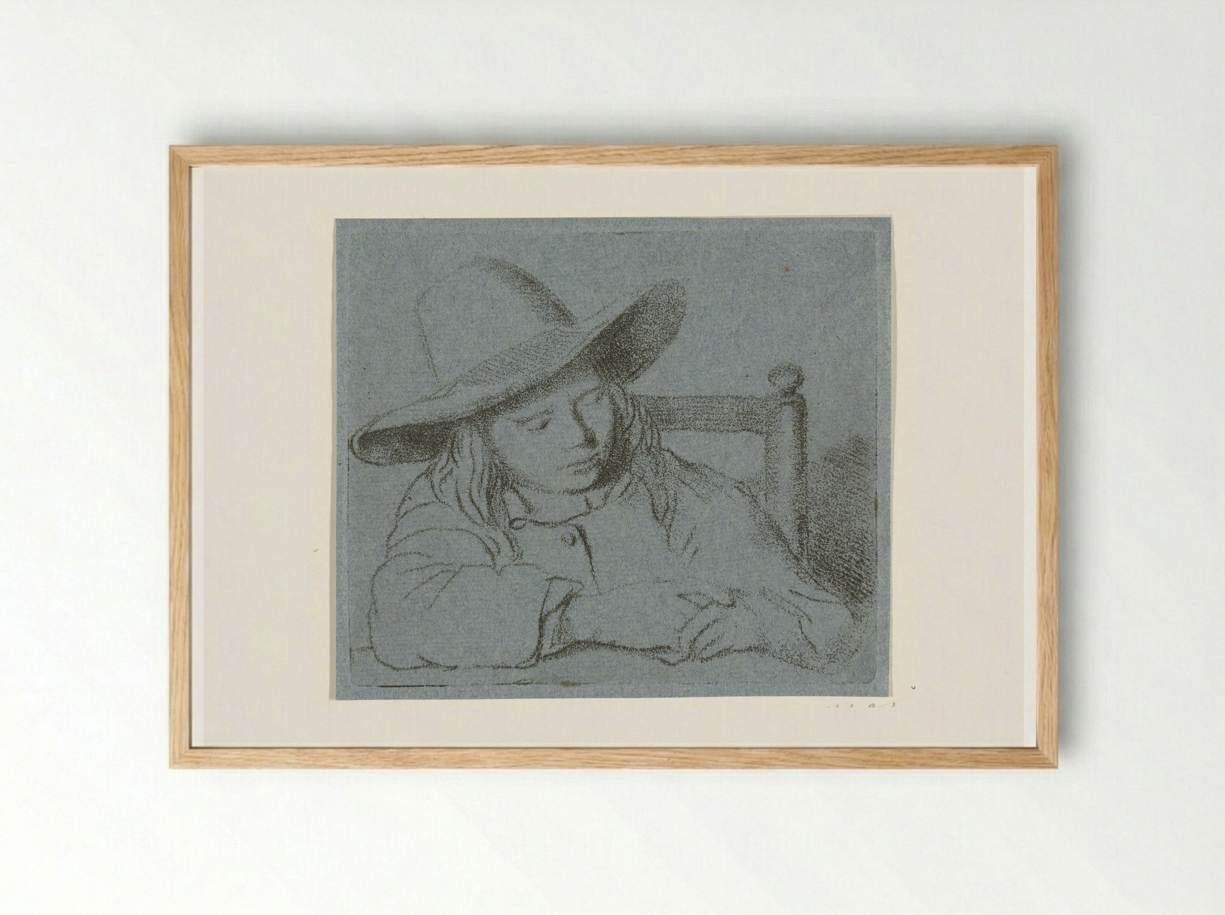 Slapende jongen met hoed - Ernst Willem Jan Bagelaar - Framed Print Wood