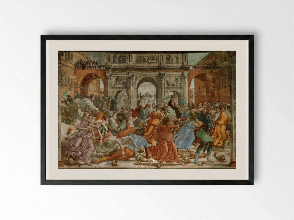Slaughter of the Innocents - Domenico Ghirlandaio - Framed Print Black