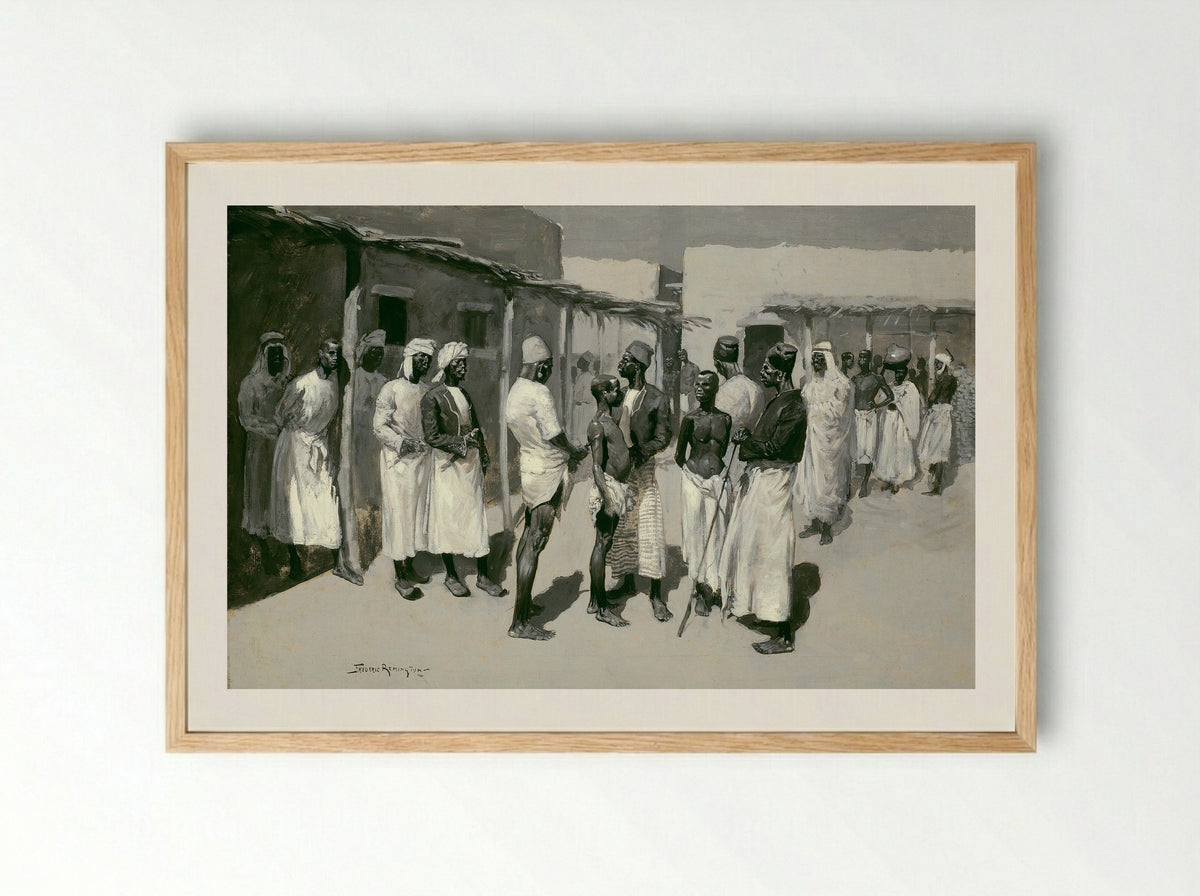 Slave Market - Frederic Remington - Framed Print Wood