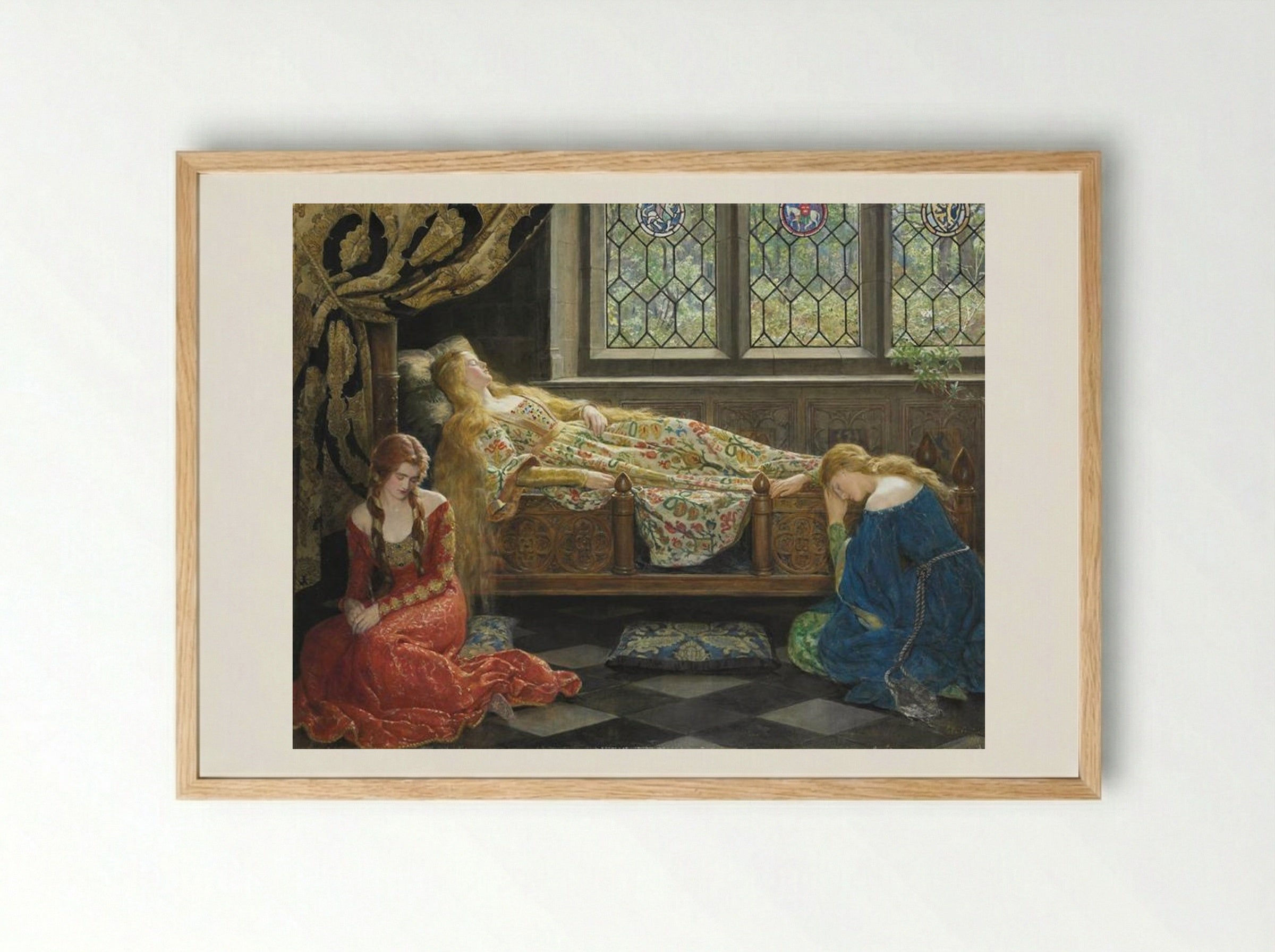 Sleeping Beauty - John Collier - Framed Print Wood