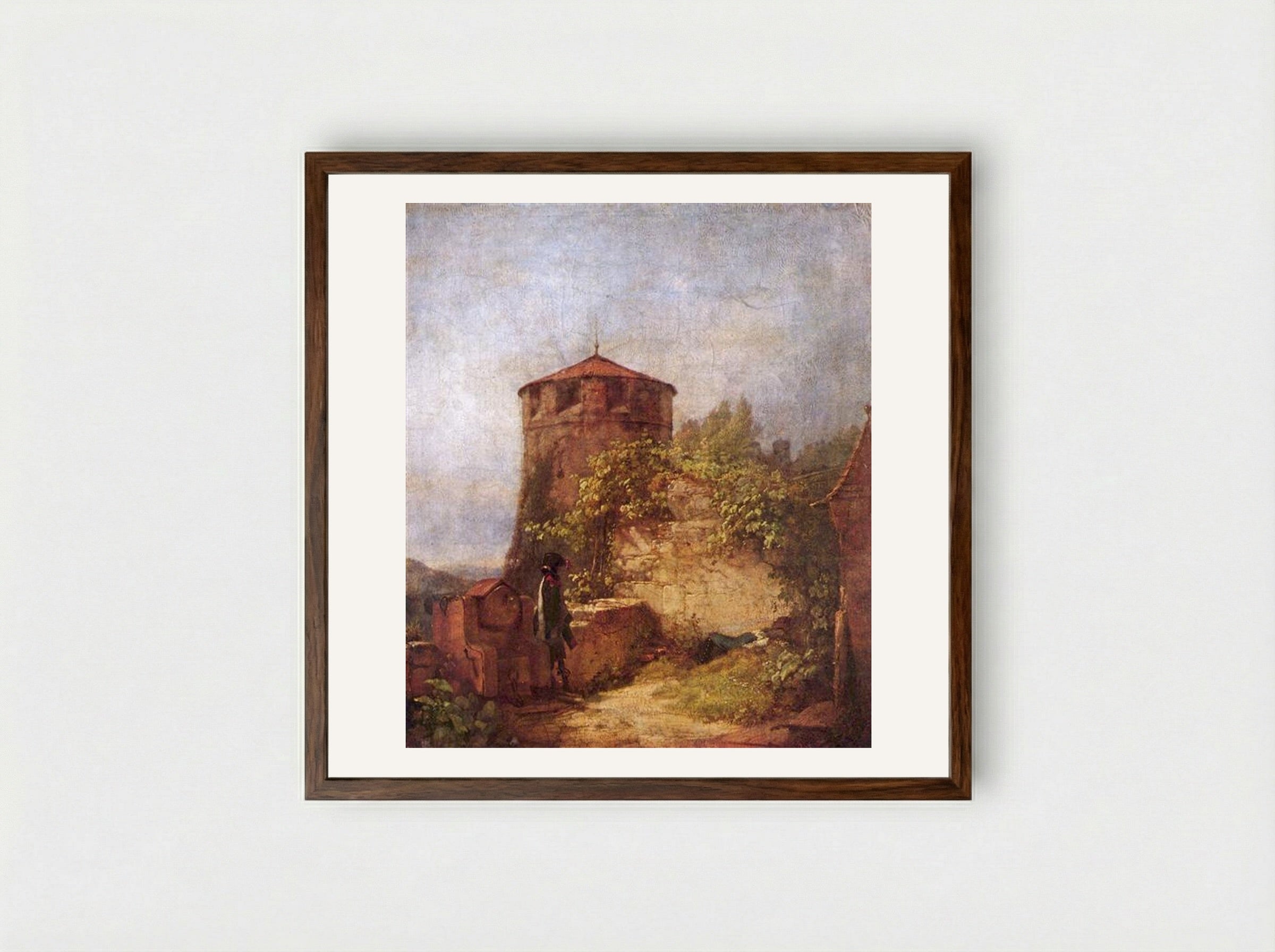 Sleeping Guards - Carl Spitzweg - Framed Print Dark Wood