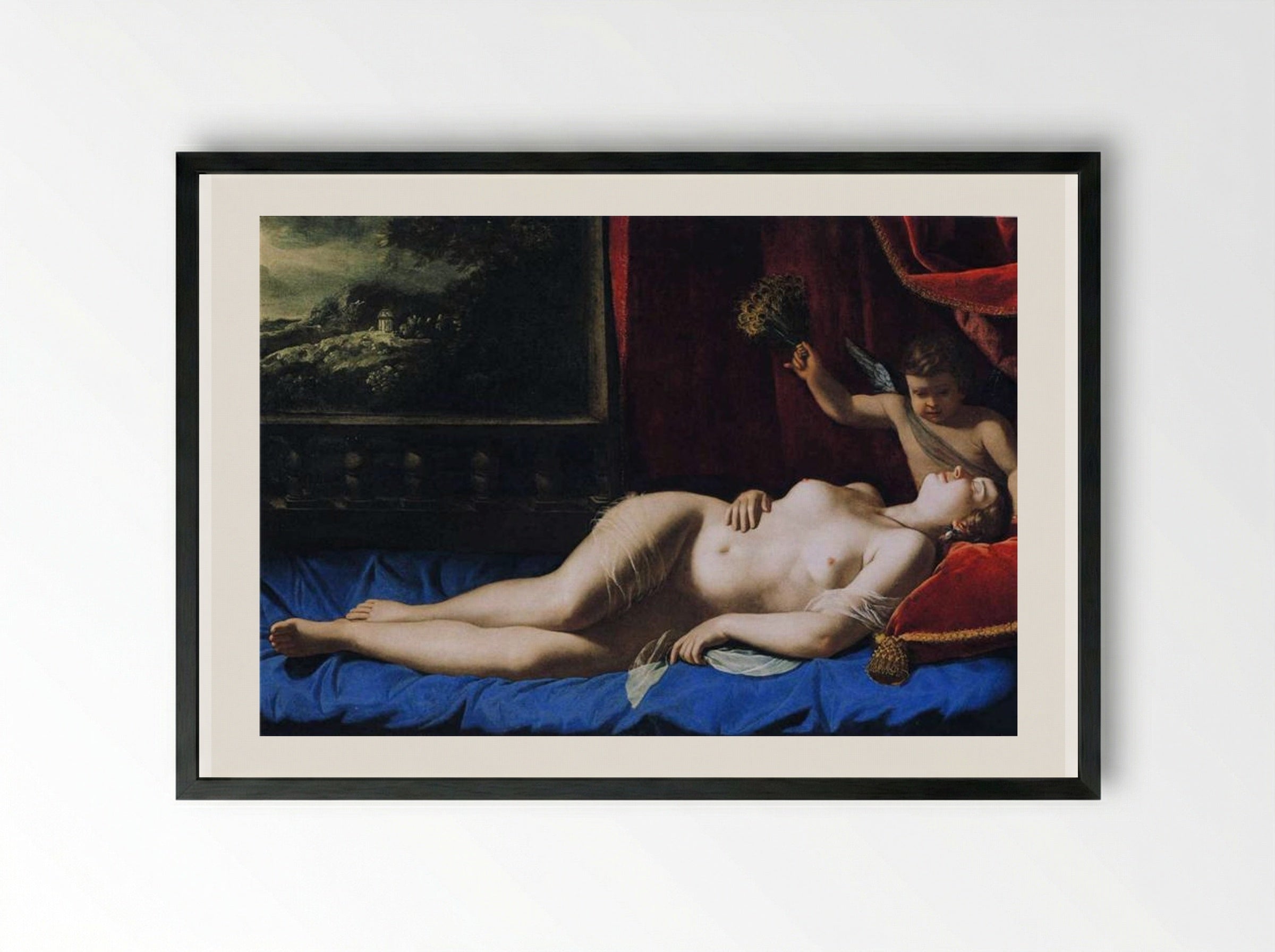 Sleeping Venus - Artemisia Gentileschi - Framed Print Black