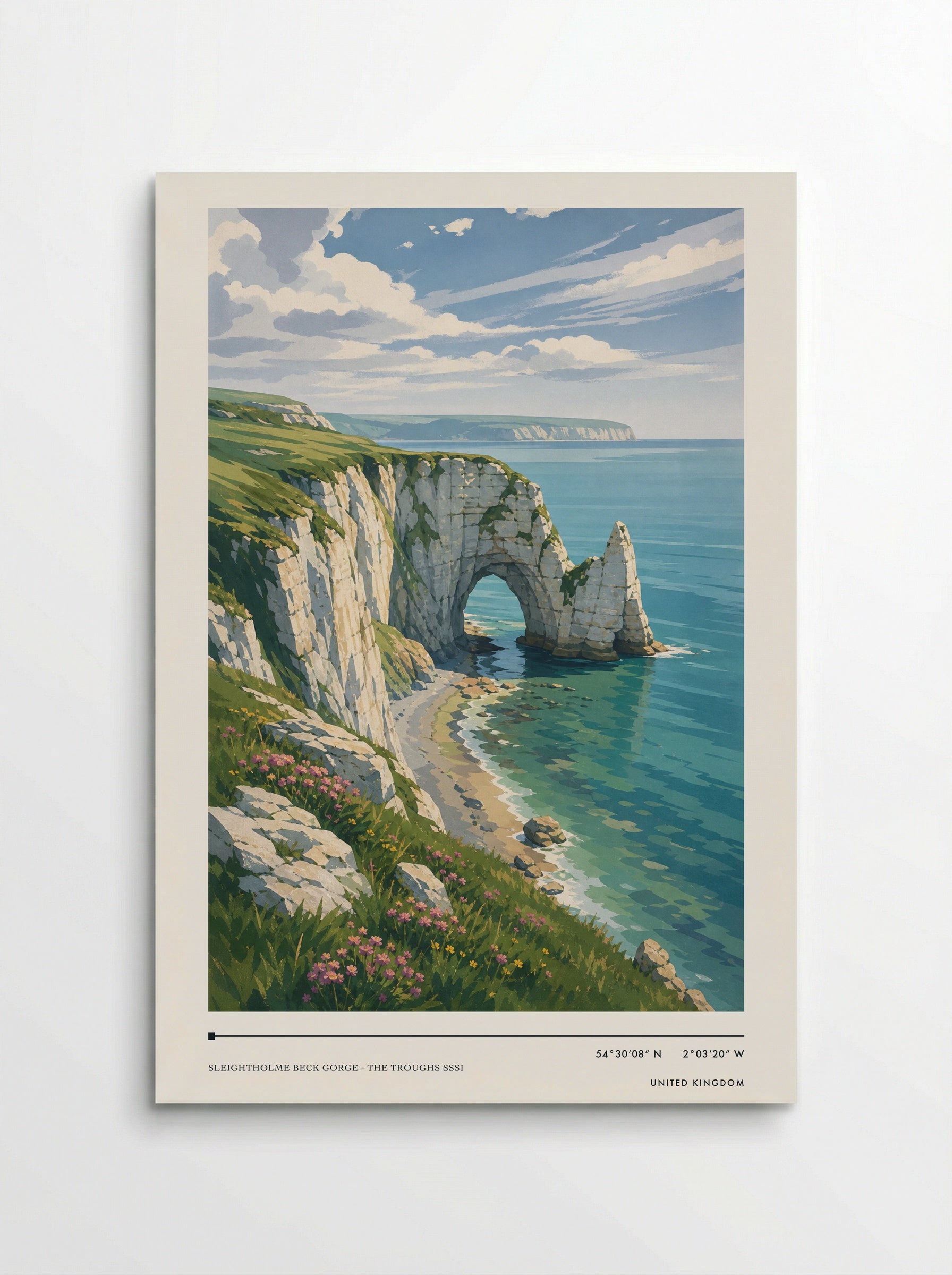 Sleightholme Beck Gorge - The Troughs SSSI United Kingdom Travel Poster - Poster