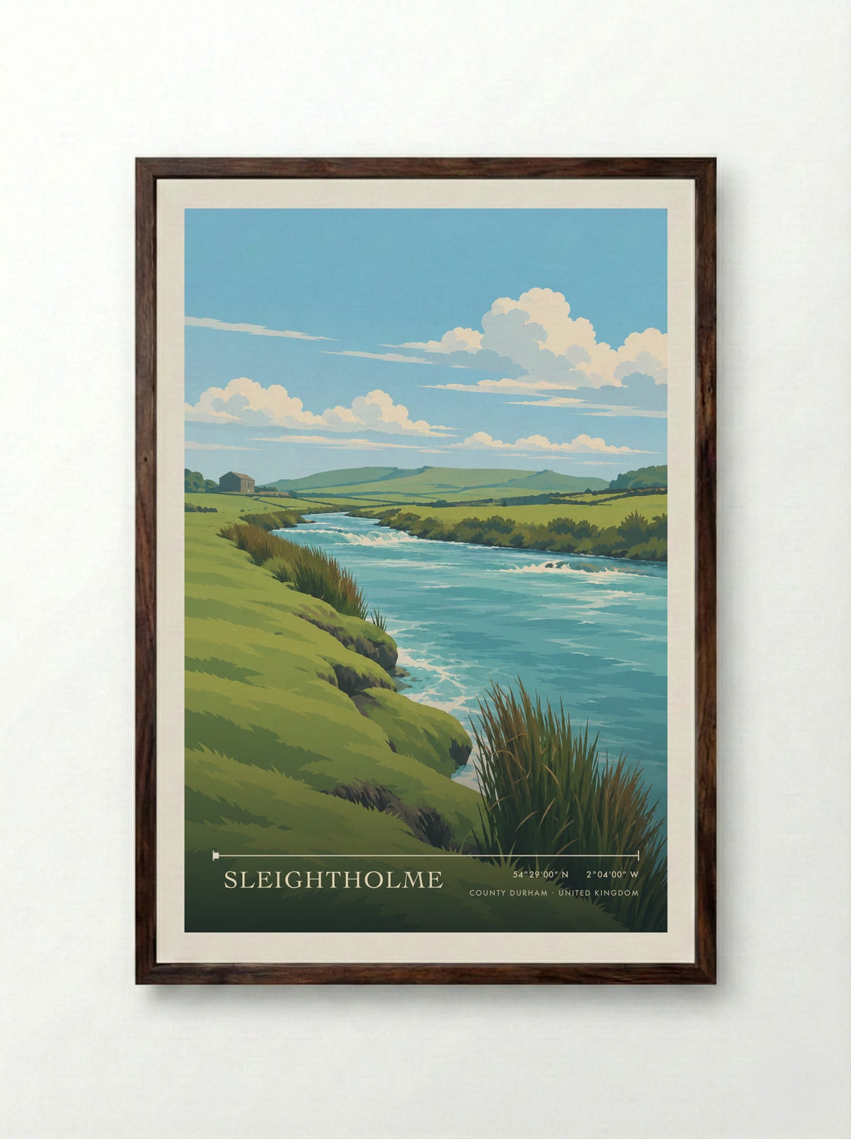 Sleightholme, County Durham | Travel Poster - Framed Print Dark Wood