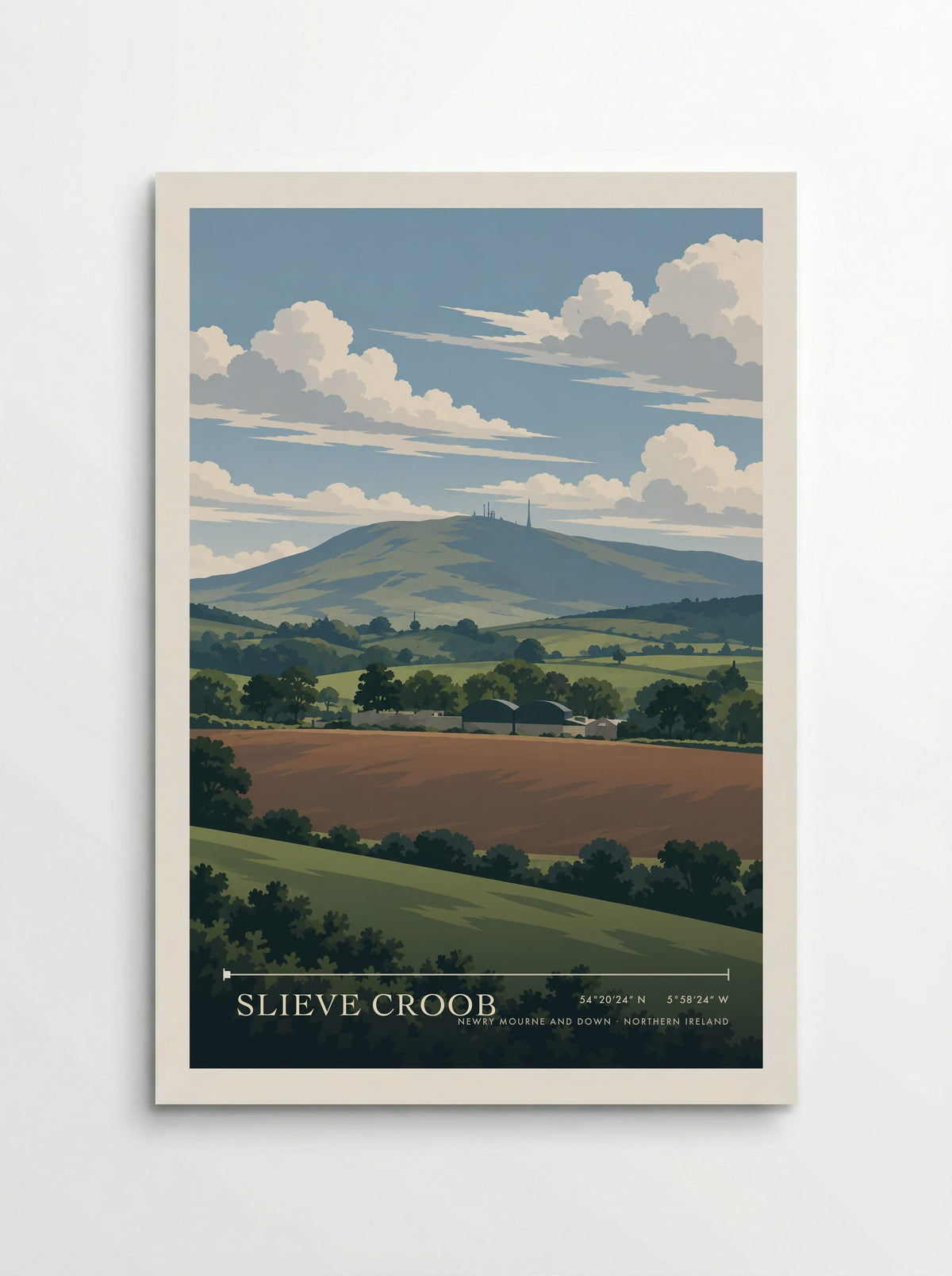 Slieve Croob, Newry Mourne and Down | Travel Poster - Poster