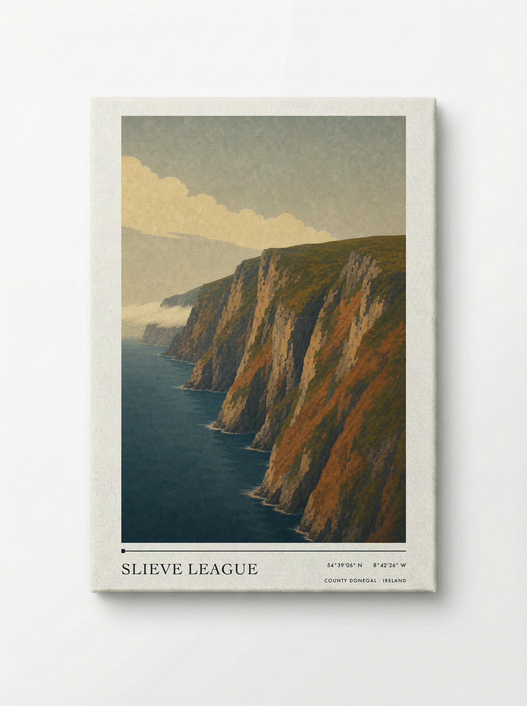 Slieve League Travel Poster Artwork - Canvas