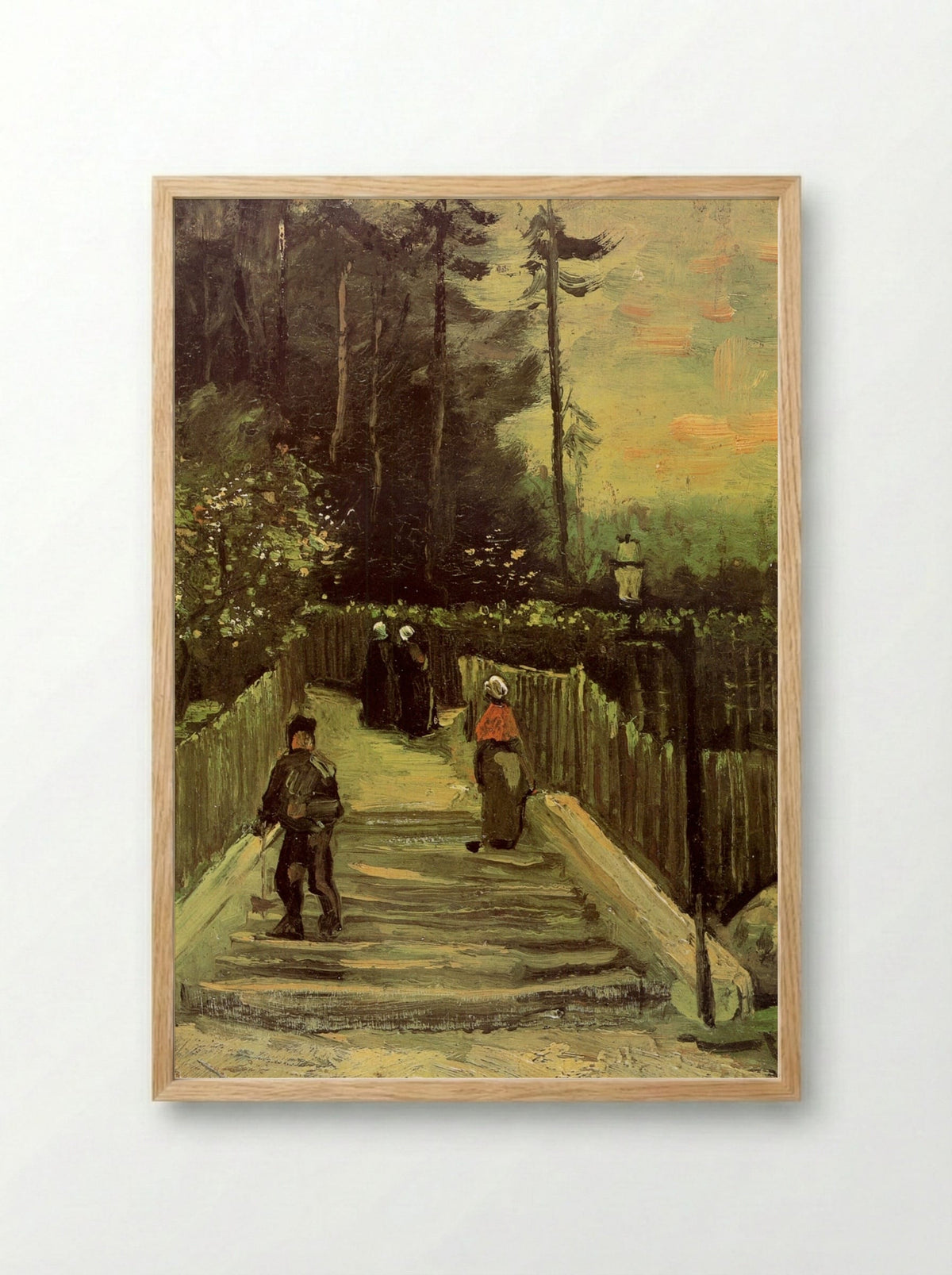 Sloping Path in Montmartre - Vincent van Gogh - Framed Print Wood