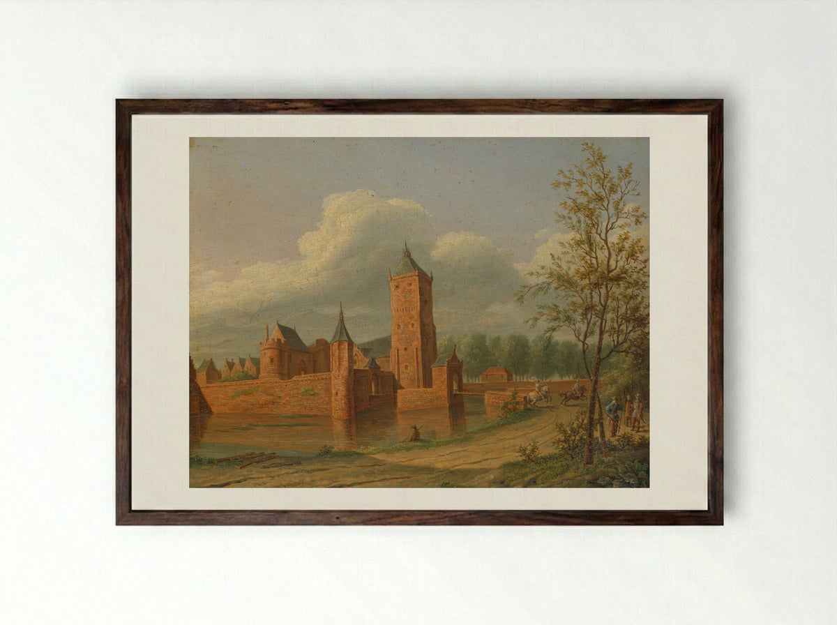Slot Batestein bij Vianen - Jan Jacob Teyler van Hall - Framed Print Dark Wood