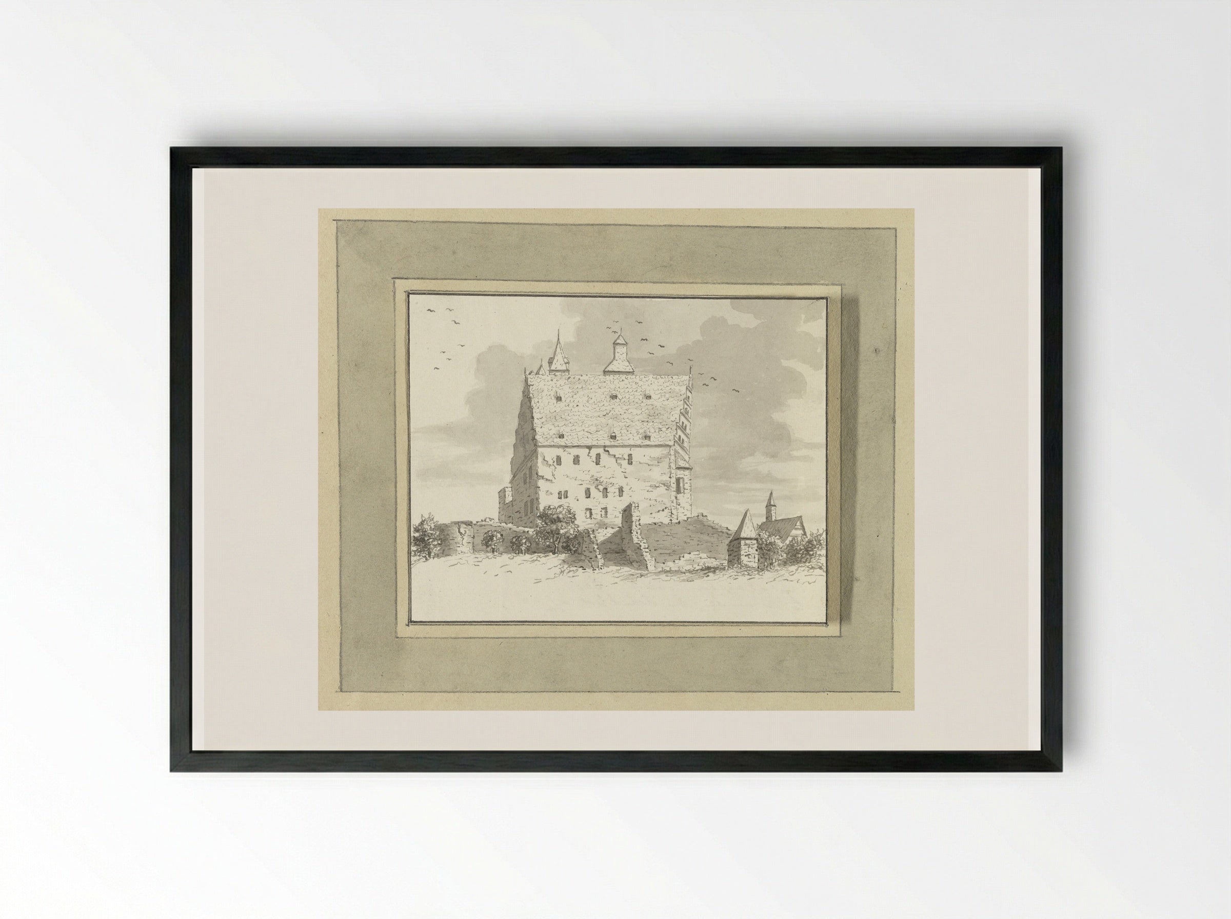 Slot te Kronenburg bij Frankfurt am Main - Ernst Willem Jan Bagelaar - Framed Print Black