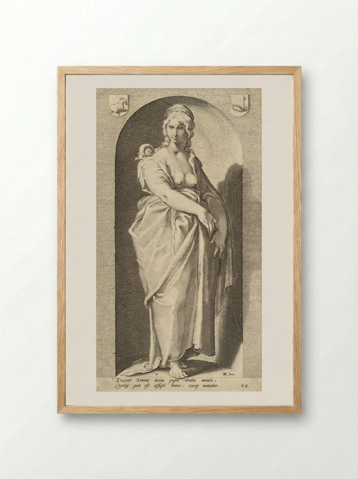 Sloth (Acedia) - Jacob Matham - Framed Print Wood