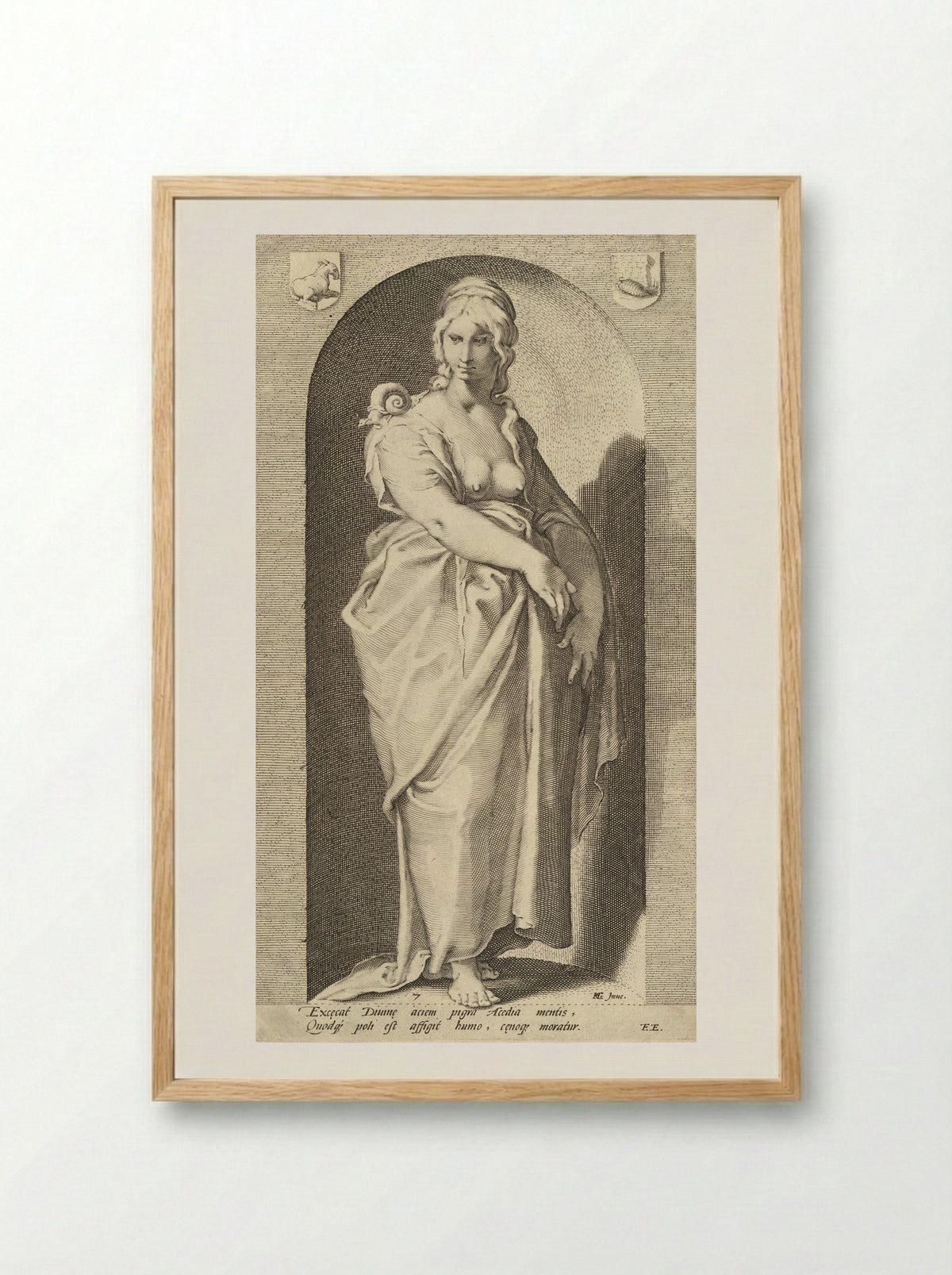Sloth (Acedia) - Jacob Matham - Framed Print Wood