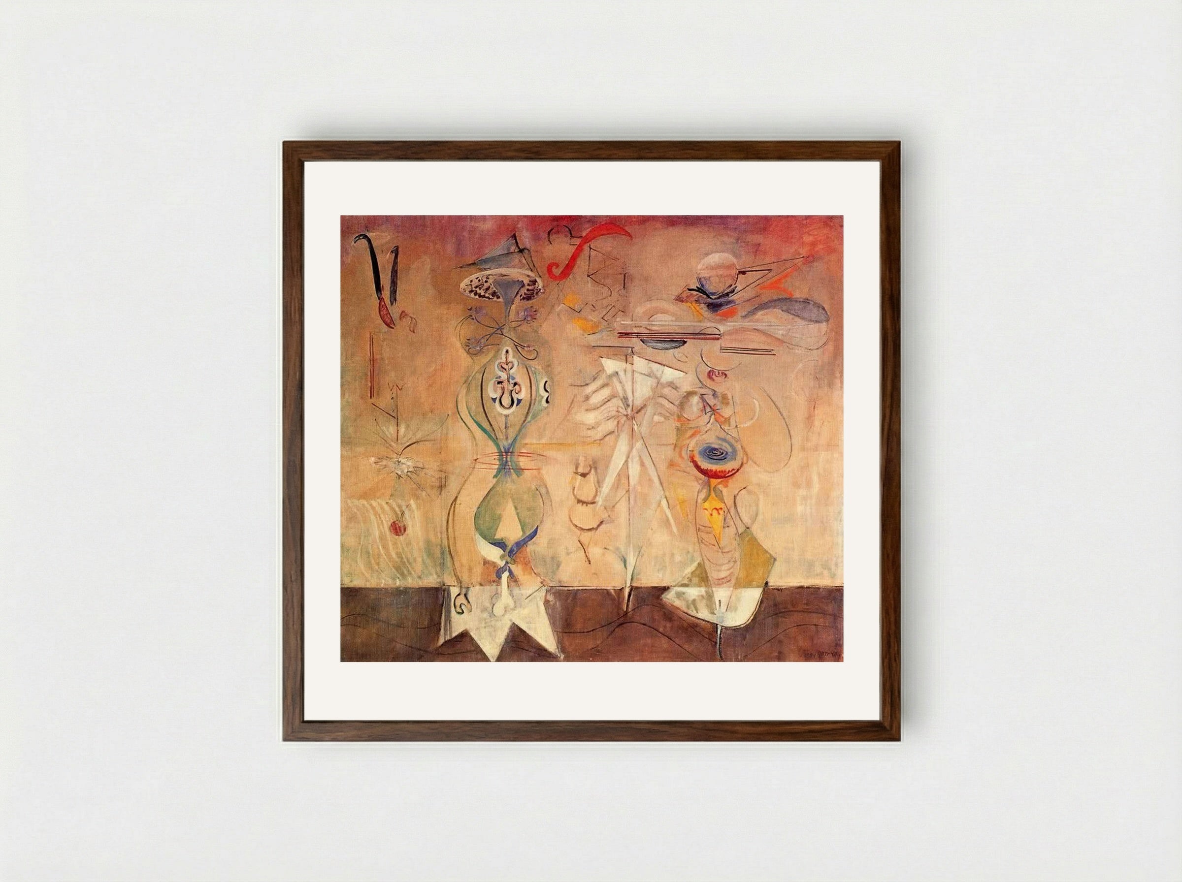 Slow Swirl at the Edge of the Sea - Mark Rothko - Framed Print Dark Wood