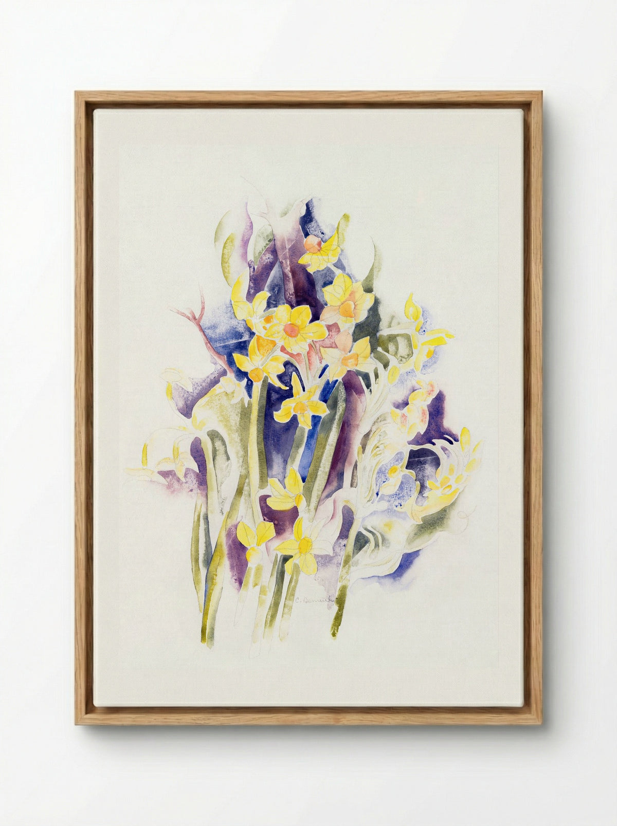 Small Daffodils - Charles Demuth - Framed Canvas Wood