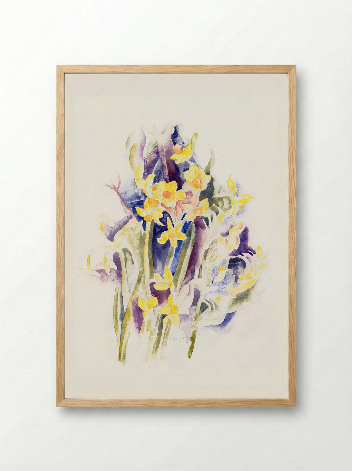 Small Daffodils - Charles Demuth - Framed Print Wood