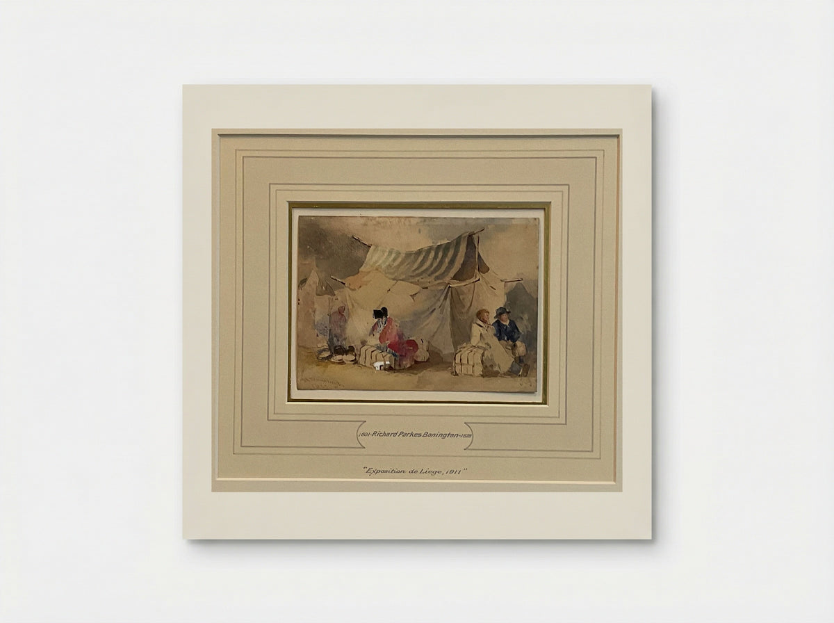 Small Figures and Tent - Richard Parkes Bonington - Poster