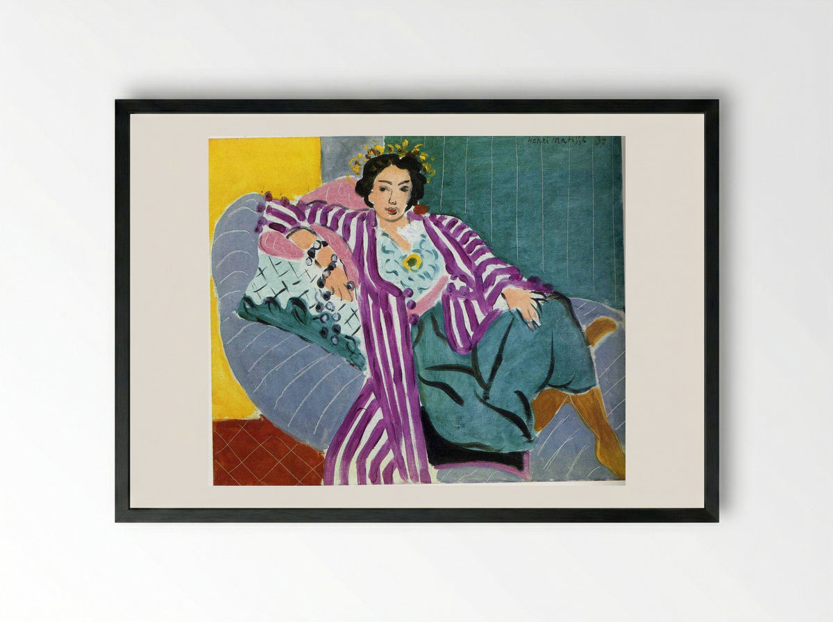 Small Odalisque in Purple Robe - Henri Matisse - Framed Print Black