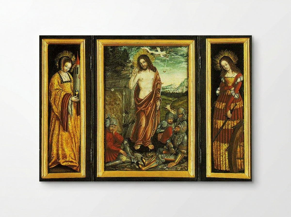 Small Winged Altar with the Resurrection of Christ - Lucas Cranach the Elder - Poster