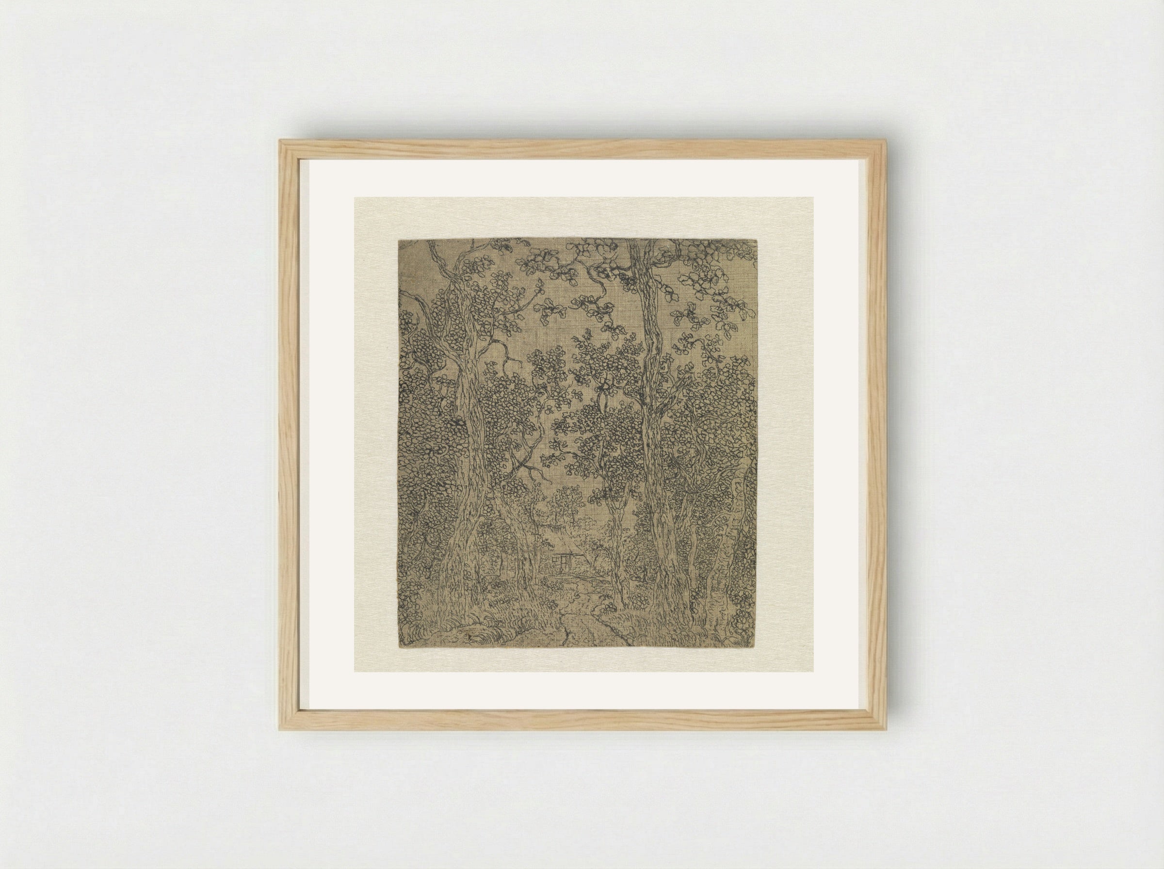 Small Wooded Landscape with a Road and a House - Hercules Segers - Framed Print Wood