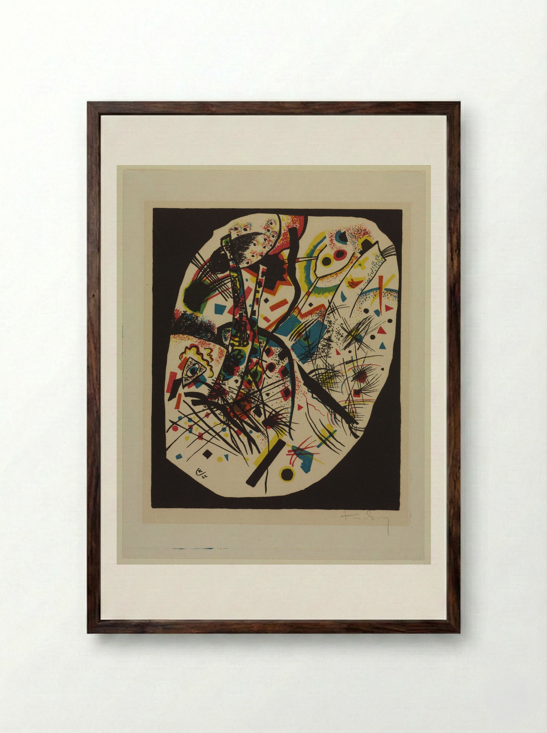 Small Worlds III - Wassily Kandinsky - Framed Print Dark Wood
