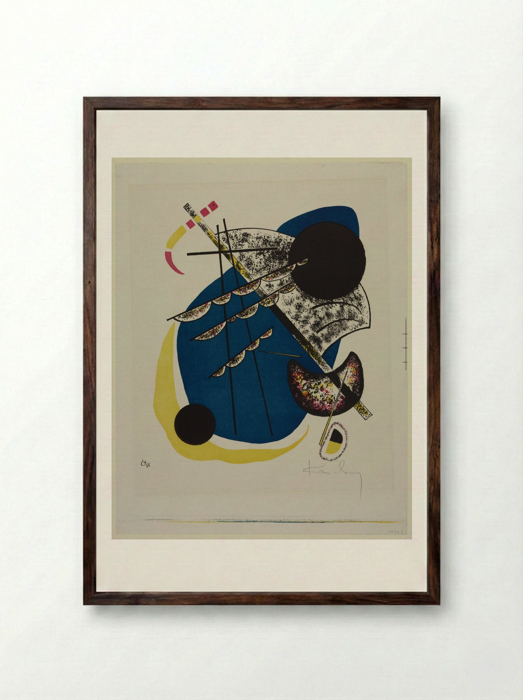 Small Worlds II - Wassily Kandinsky - Framed Print Dark Wood