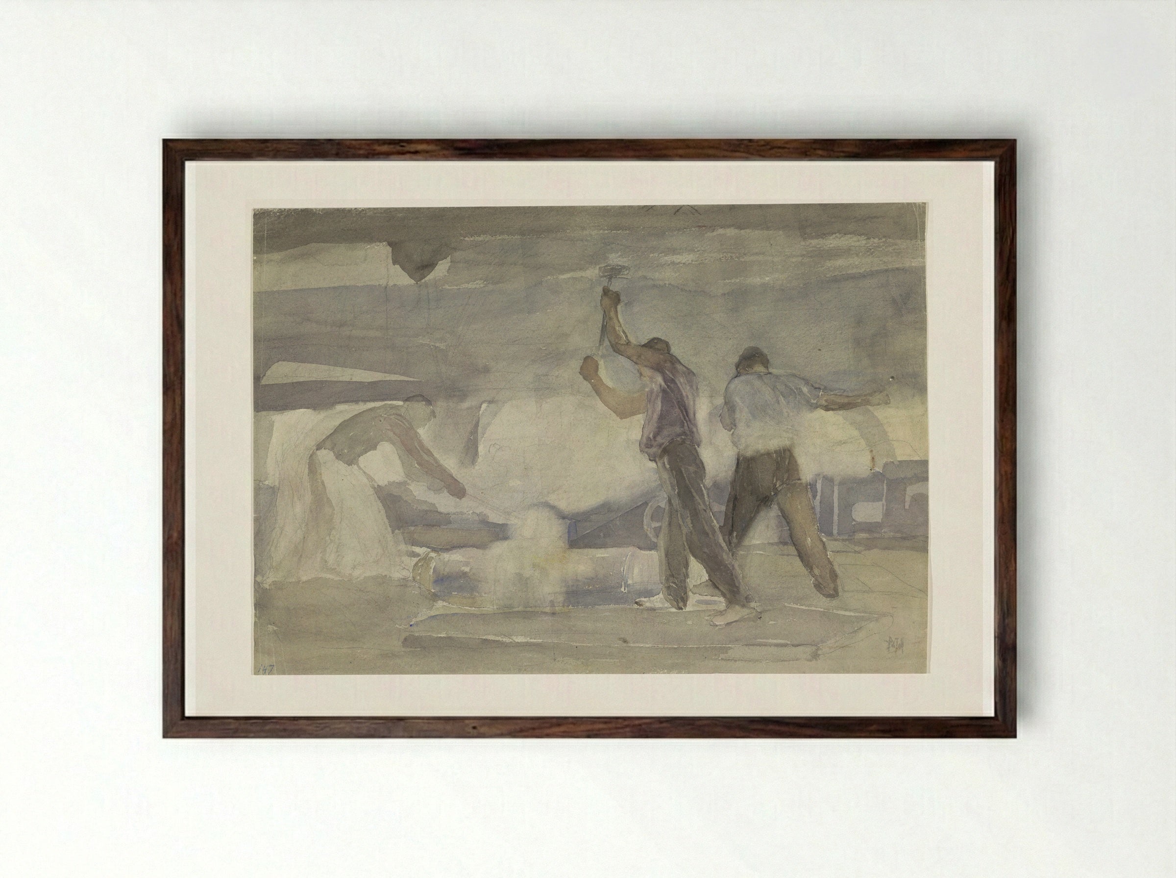 Smederij (The Smithy) - Pieter de Josselin de Jong - Framed Print Dark Wood
