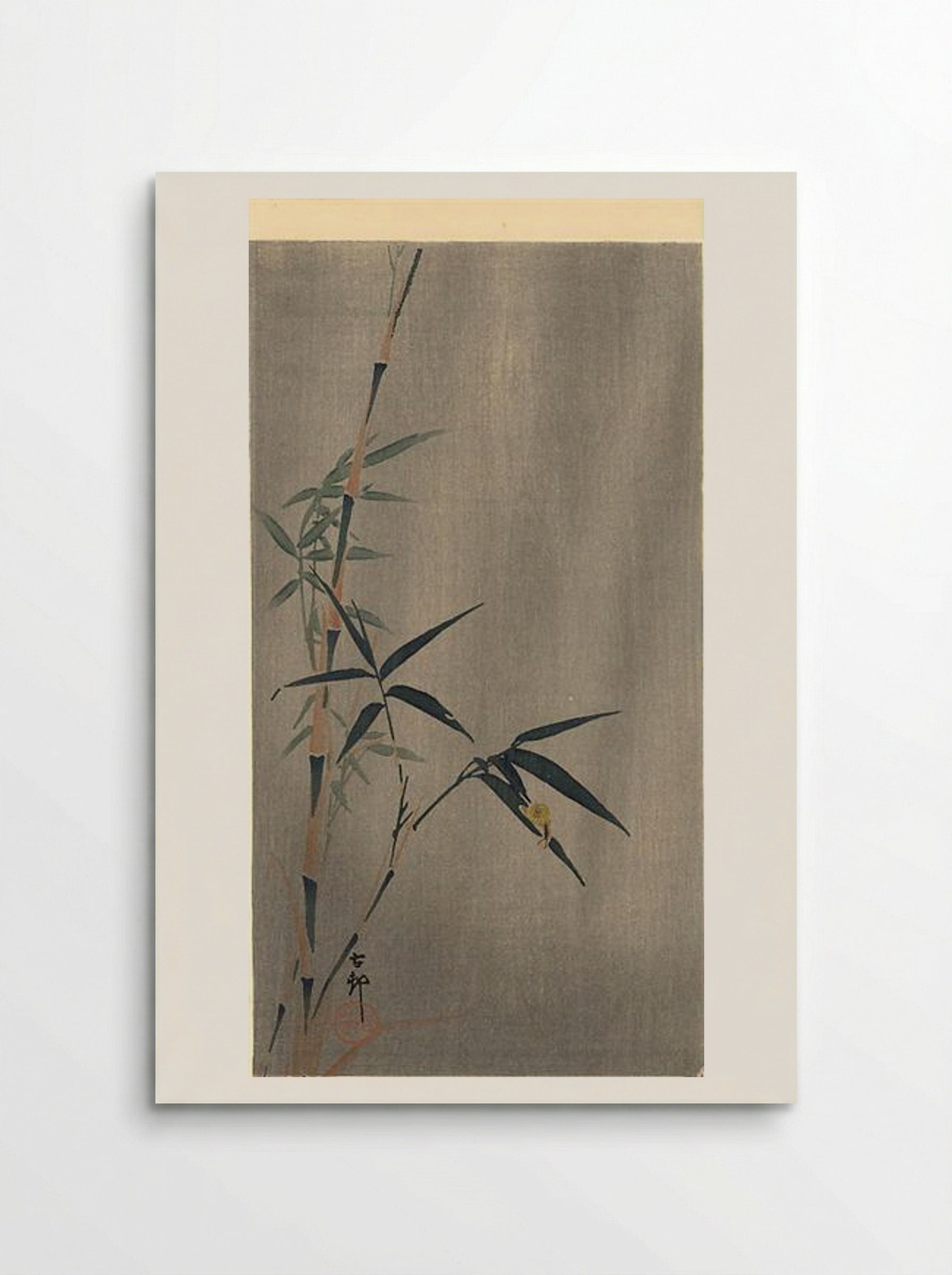 Snail on the bamboo leaf - Ohara Koson - Poster