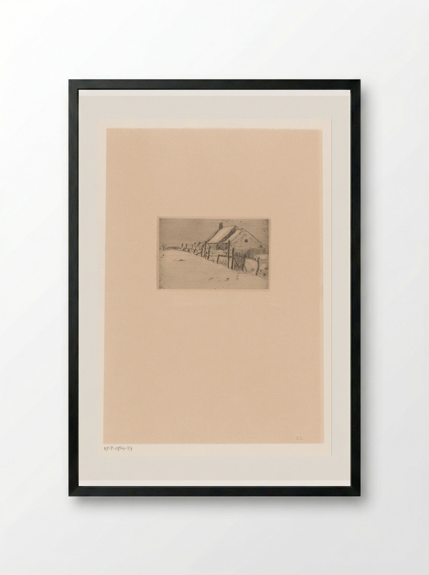 Sneeuwlandschap met huizen - Rik Wouters - Framed Print Black