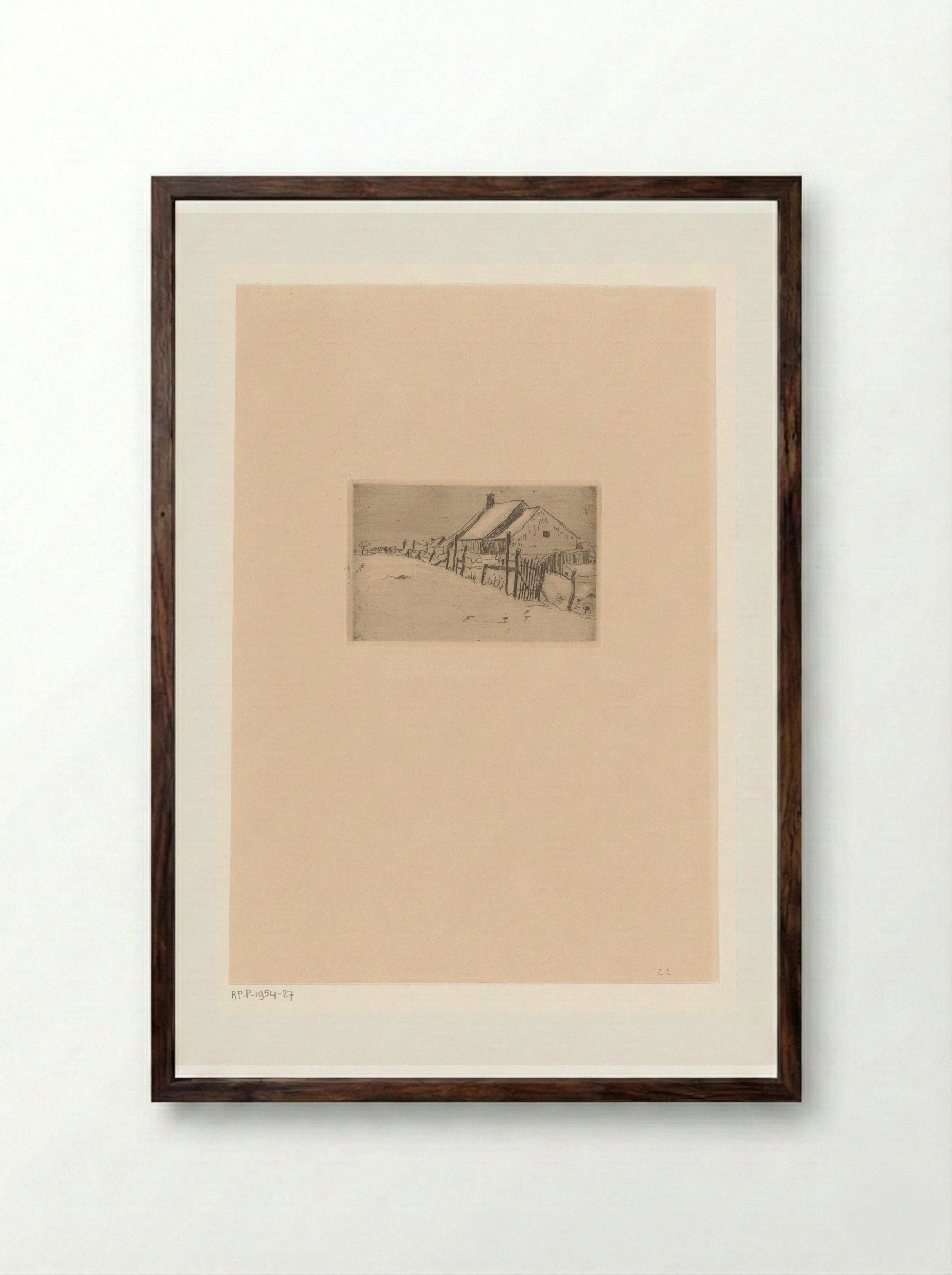 Sneeuwlandschap met huizen - Rik Wouters - Framed Print Dark Wood