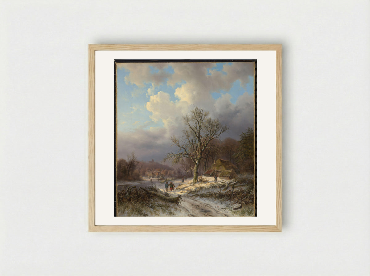 Sneeuwlandschap - Alexander Joseph Daiwaille - Framed Print Wood