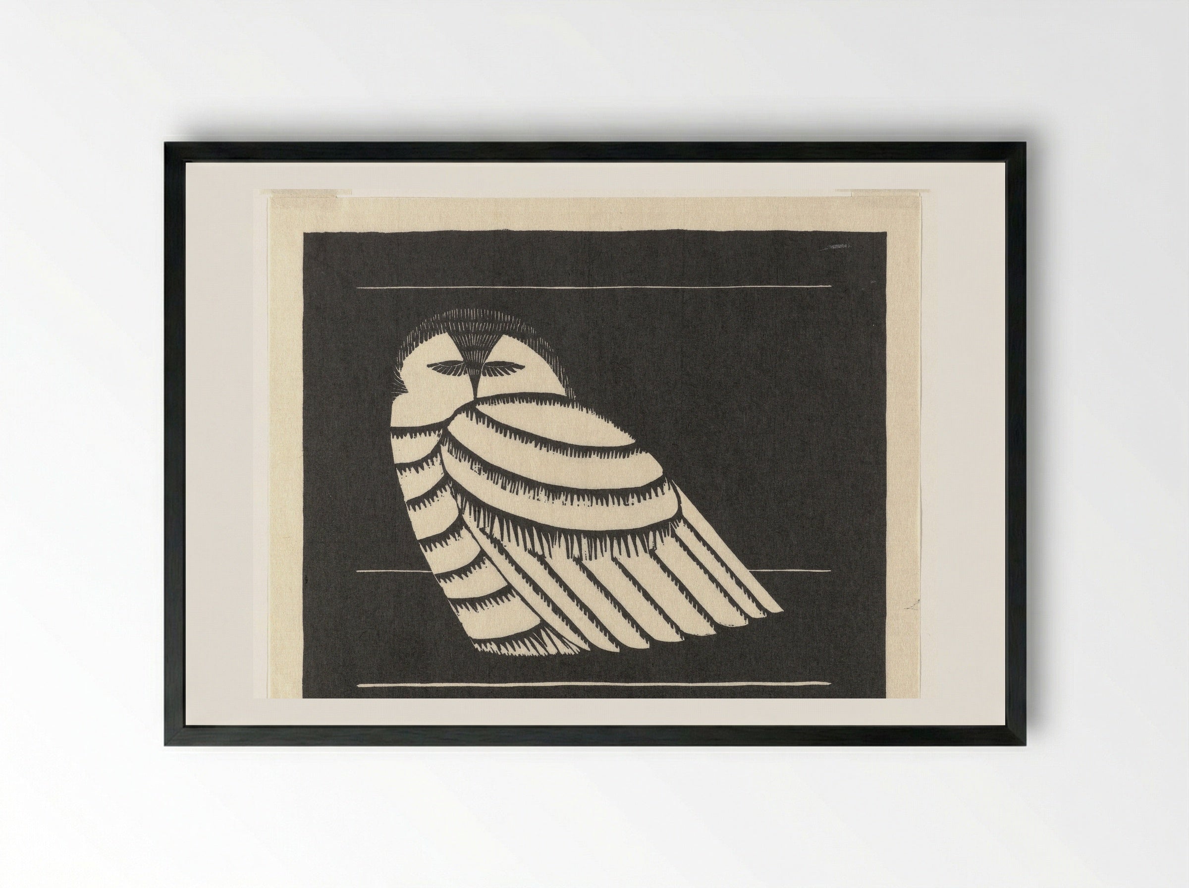 Sneeuwuil (Snowy Owl) - Samuel Jessurun de Mesquita - Framed Print Black