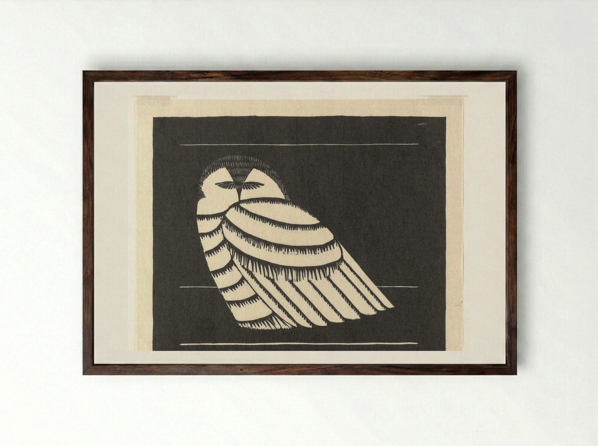 Sneeuwuil (Snowy Owl) - Samuel Jessurun de Mesquita - Framed Print Dark Wood