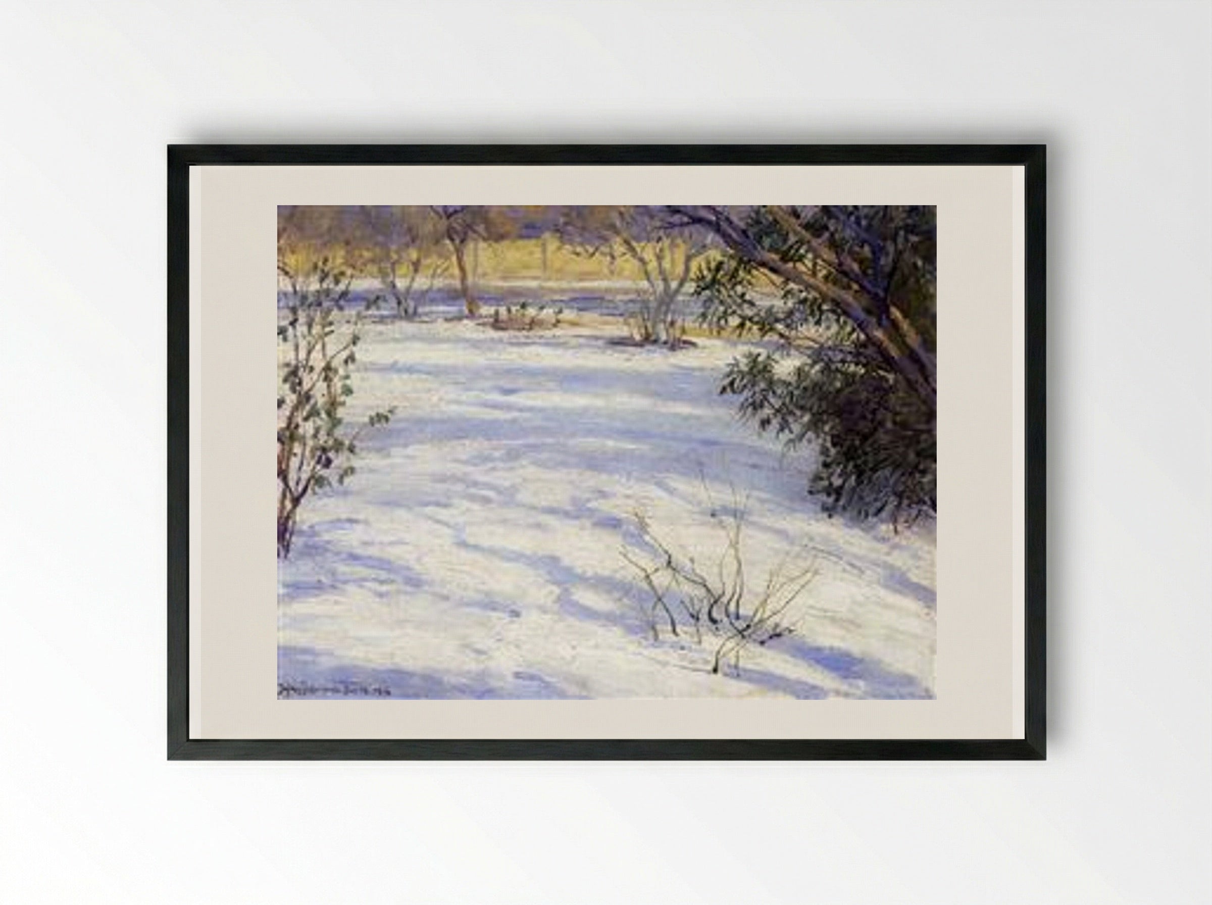 Snow Scene - Robert Julian Onderdonk - Framed Print Black