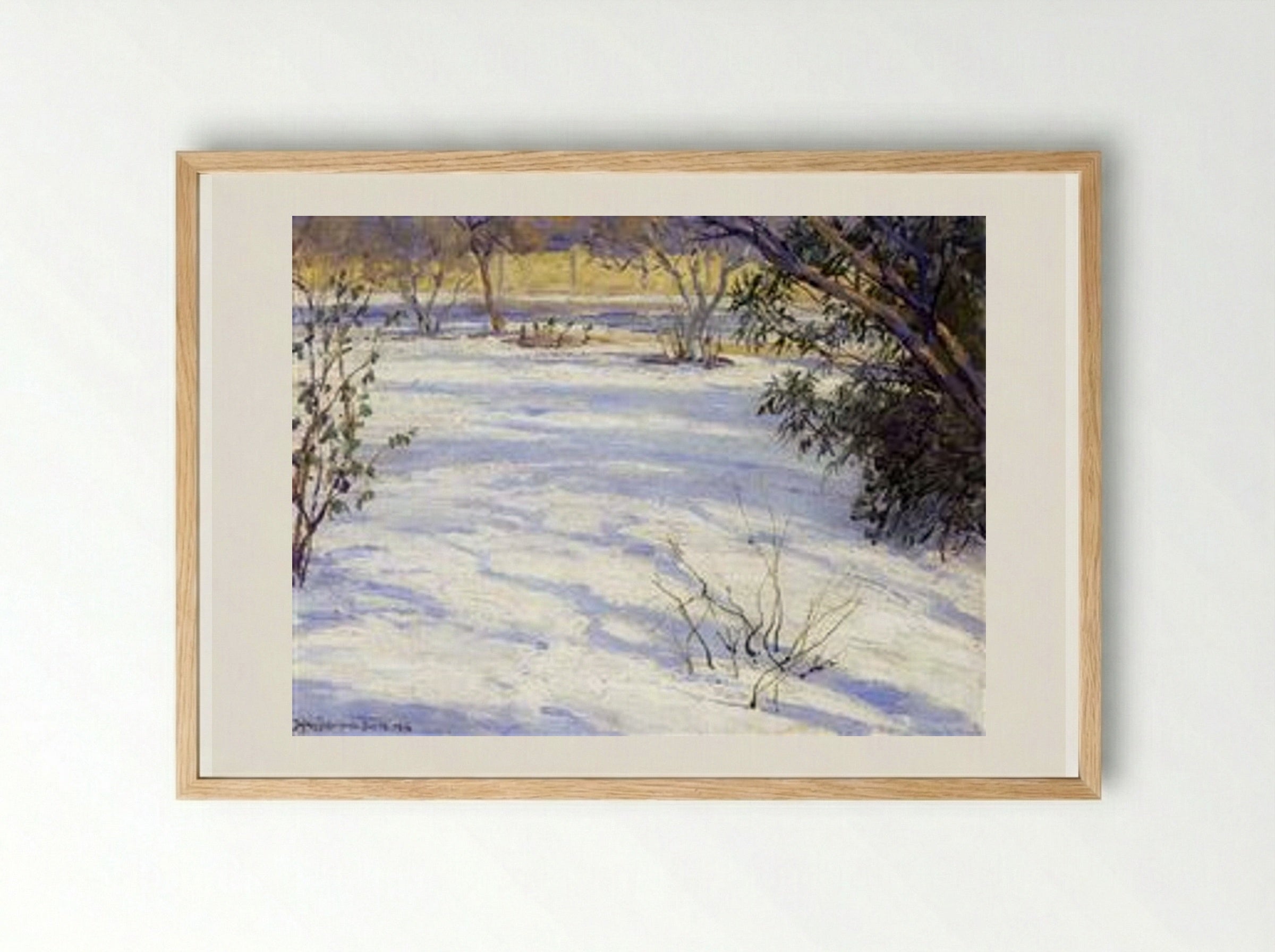 Snow Scene - Robert Julian Onderdonk - Framed Print Wood
