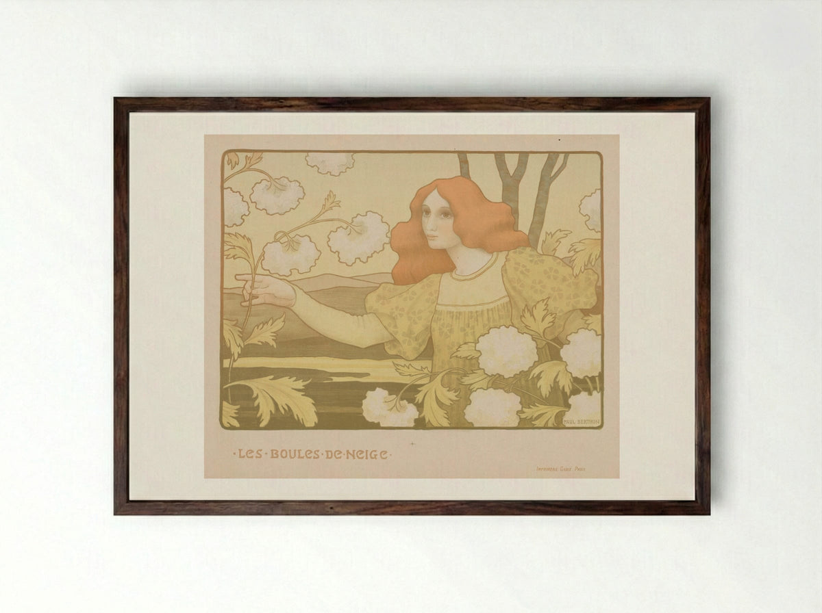 Snowballs (Les Boules de Neige) - Paul Berthon - Framed Print Dark Wood