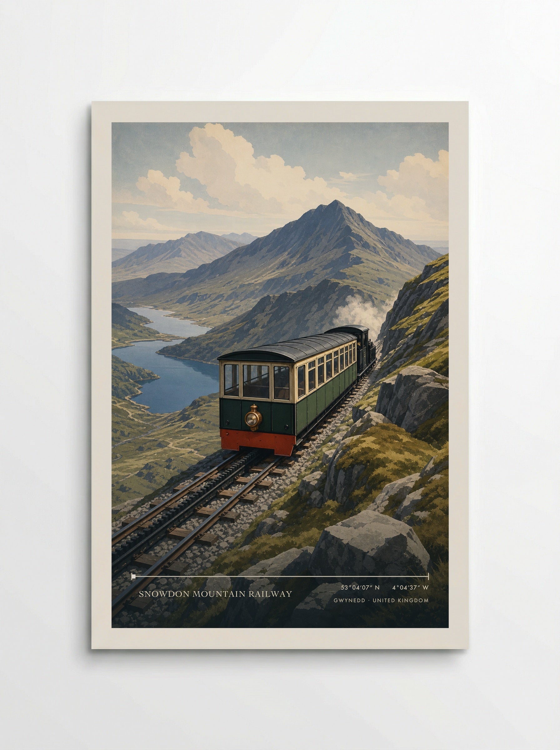 Snowdon Mountain Railway Gwynedd United Kingdom Travel Poster - Poster