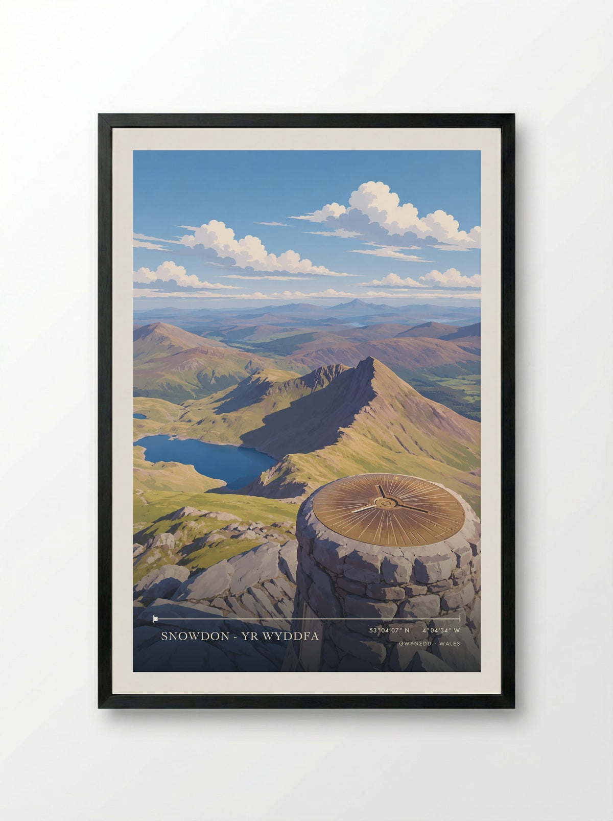 Snowdon - Yr Wyddfa, Gwynedd | Travel Poster - Framed Print Black