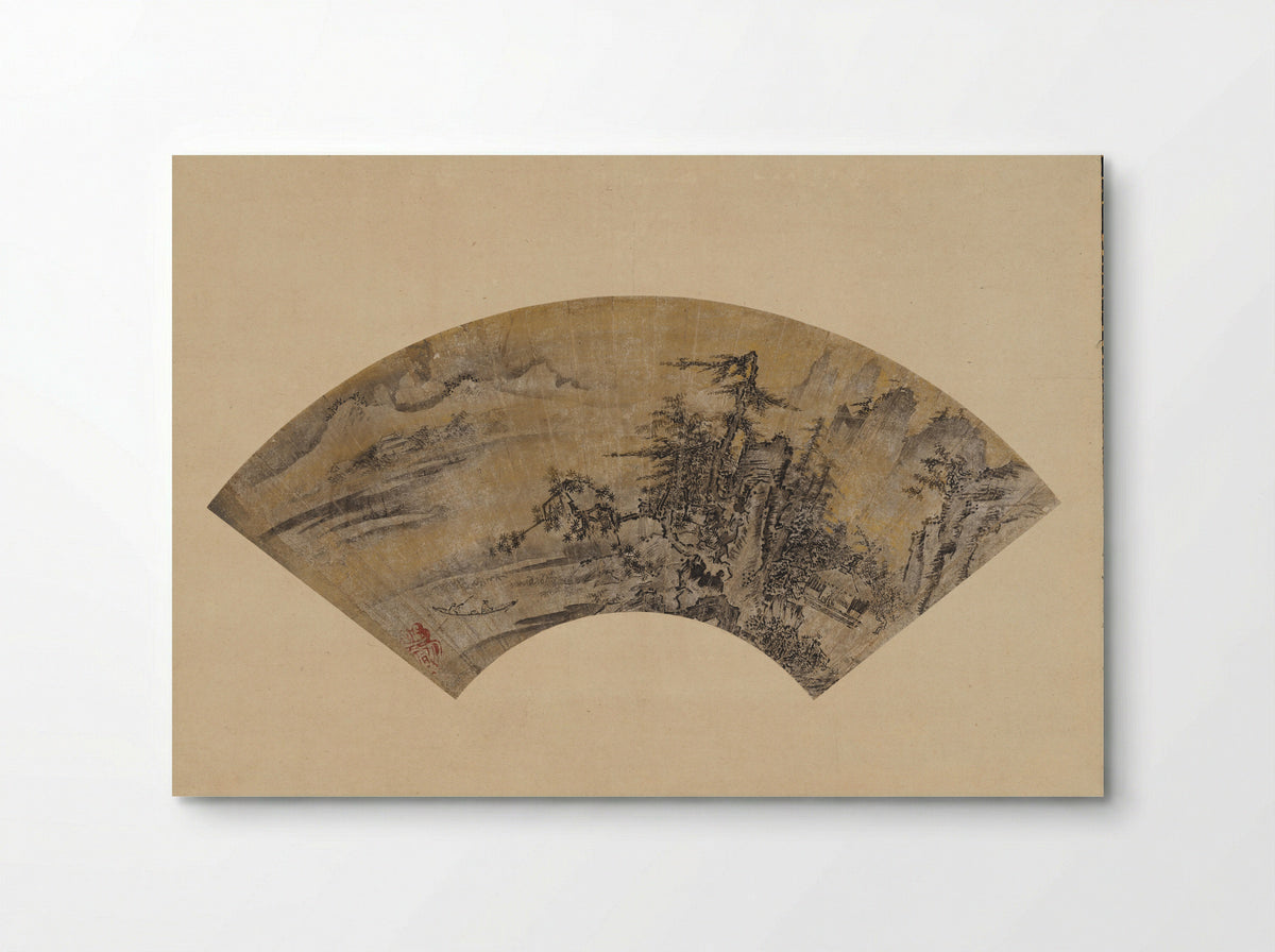 Snowy Landscape (Fan Painting) - Toki Tōbun - Poster
