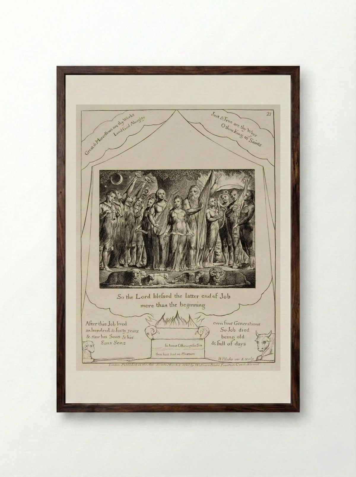 So the Lord blessed the latter end of Job - William Blake - Framed Print Dark Wood