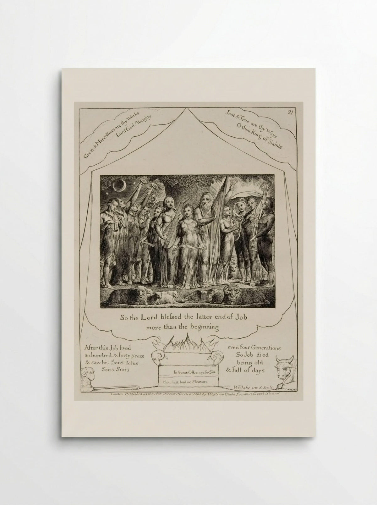 So the Lord blessed the latter end of Job - William Blake - Poster