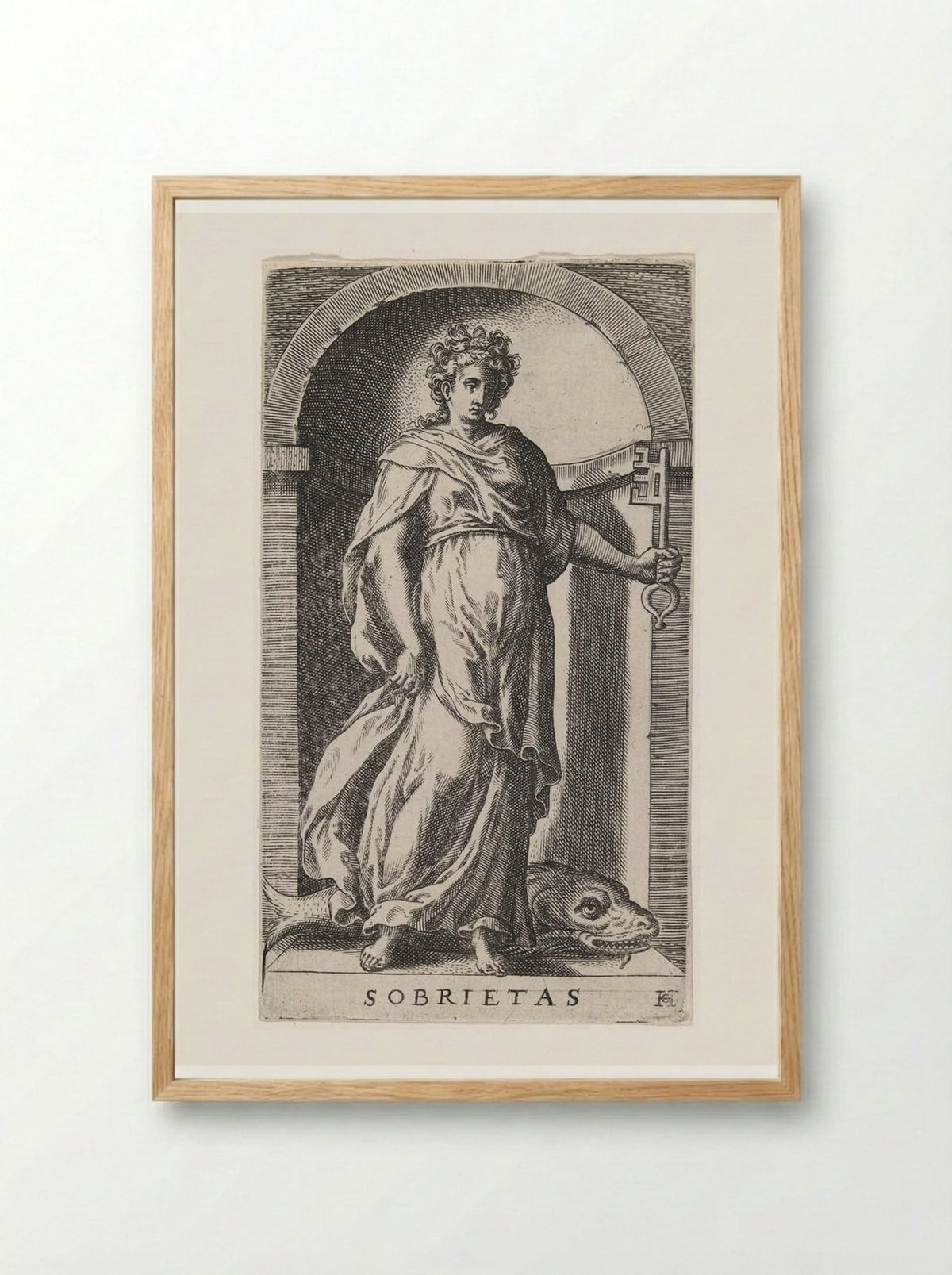Sobrietas - Hans Collaert the Elder - Framed Print Wood