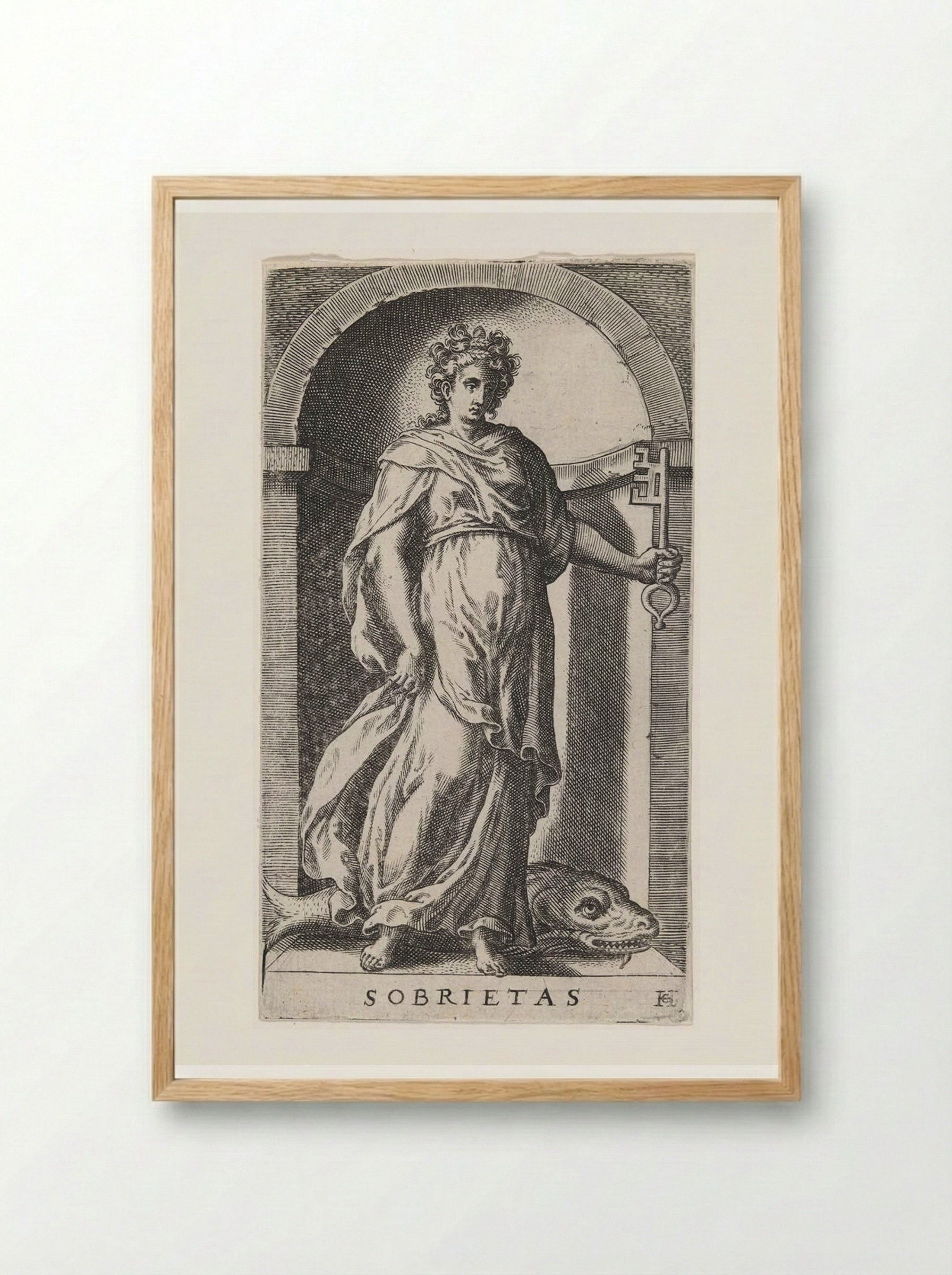 Sobrietas - Hans Collaert the Elder - Framed Print Wood